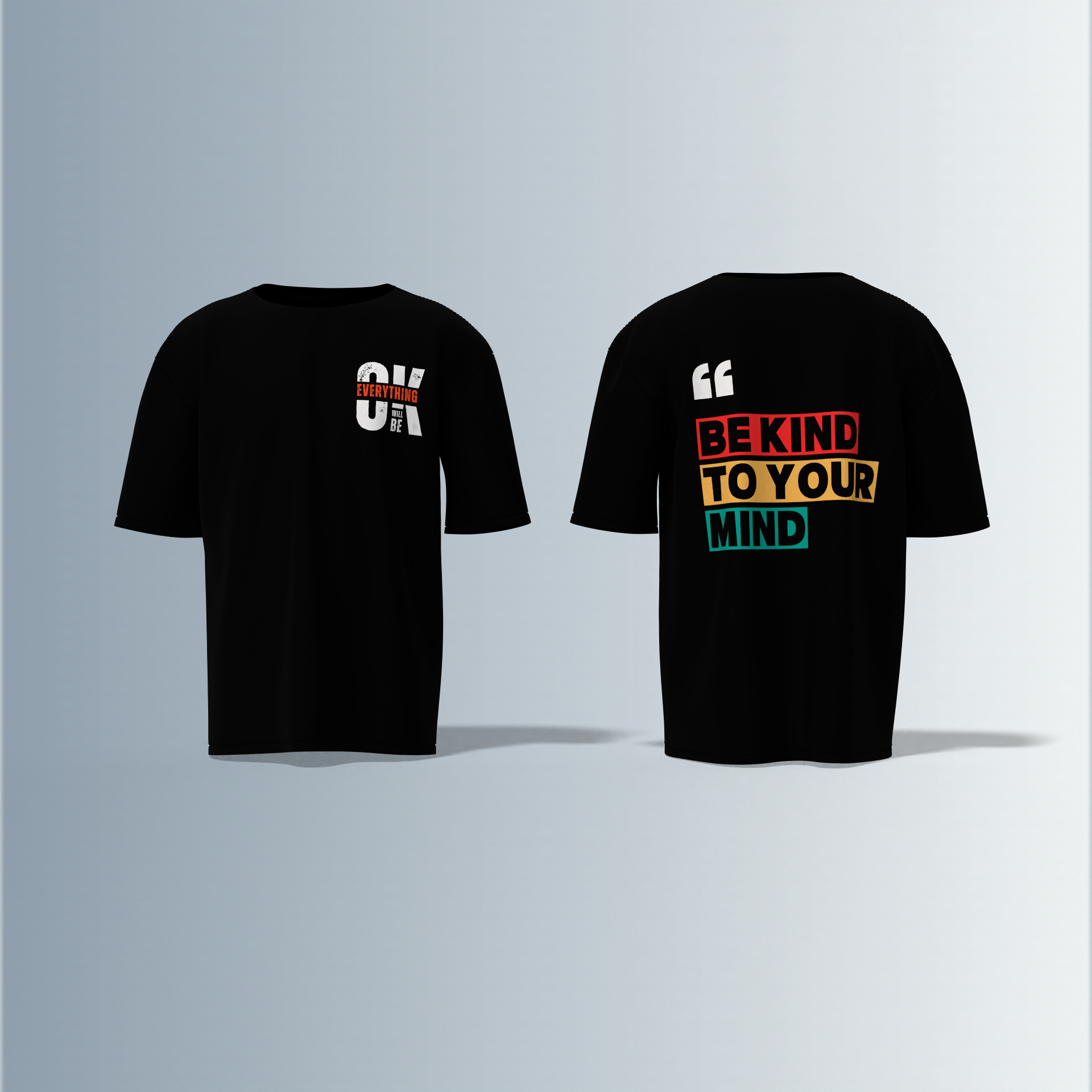 "Be kind to your mind" quote written - Premium Cotton Oversized T-Shirt