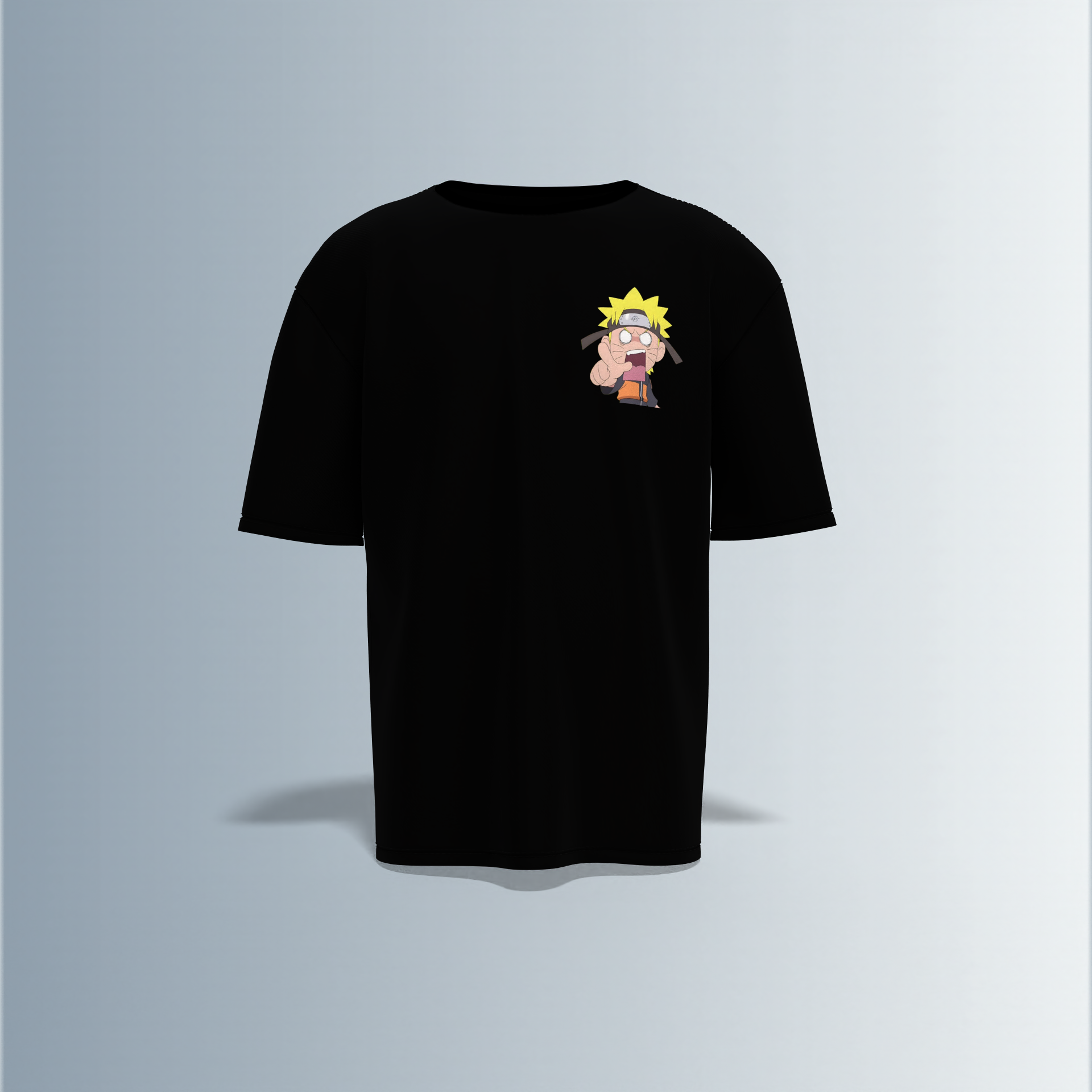 "Premium Oversized Anime Graphic Tee Featuring Iconic Ninja Character & Bold Japanese Catchphrase – Ultimate Statement Piece for Streetwear & Anime Fans"