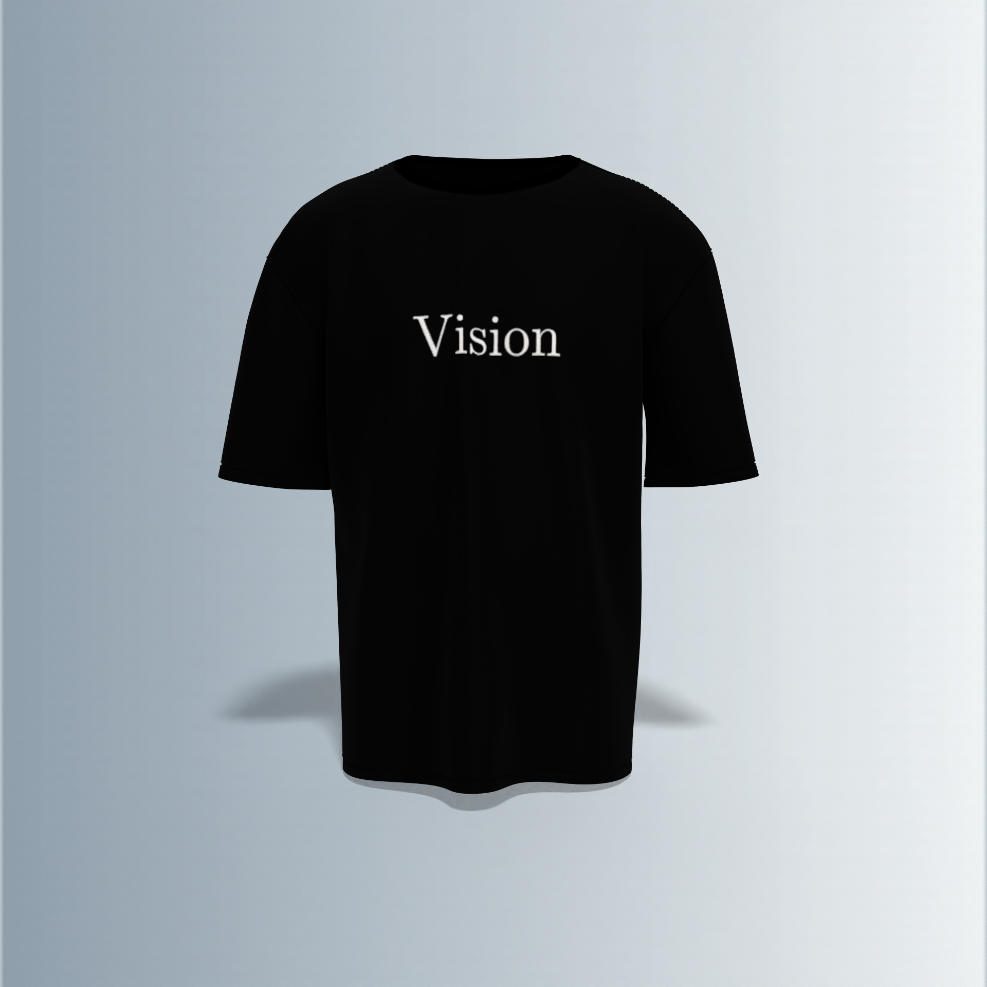 "Vision Graphic T-shirt Design with Minimalist Front Text and Vibrant Back Artwork"