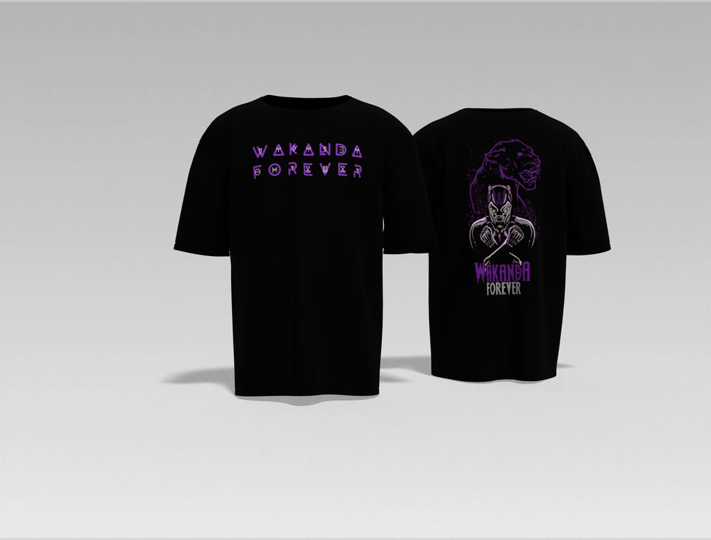 "Wakanda Forever | Black Panther Tribute Oversized Graphic Tee – Limited Edition"