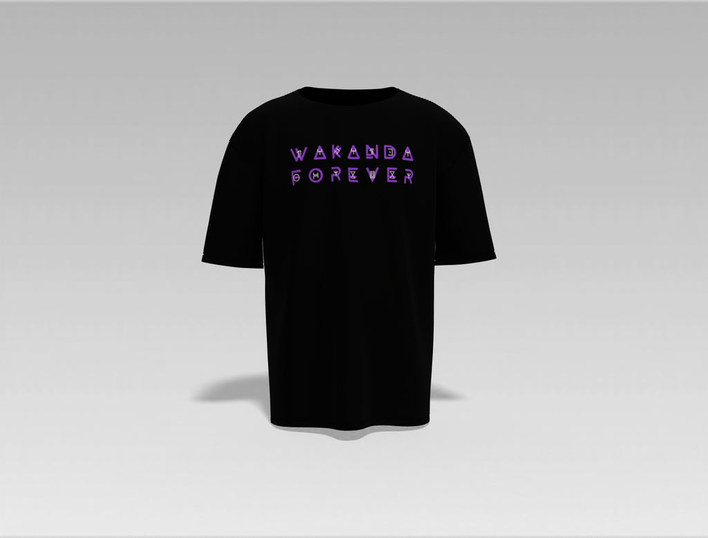 "Wakanda Forever | Black Panther Tribute Oversized Graphic Tee – Limited Edition"