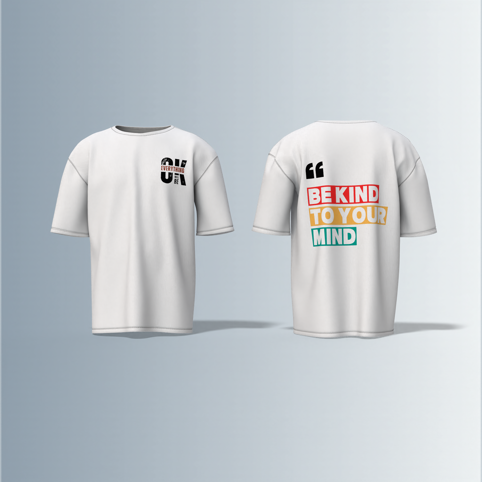 "Be kind to your mind" quote written - Premium Cotton Oversized T-Shirt