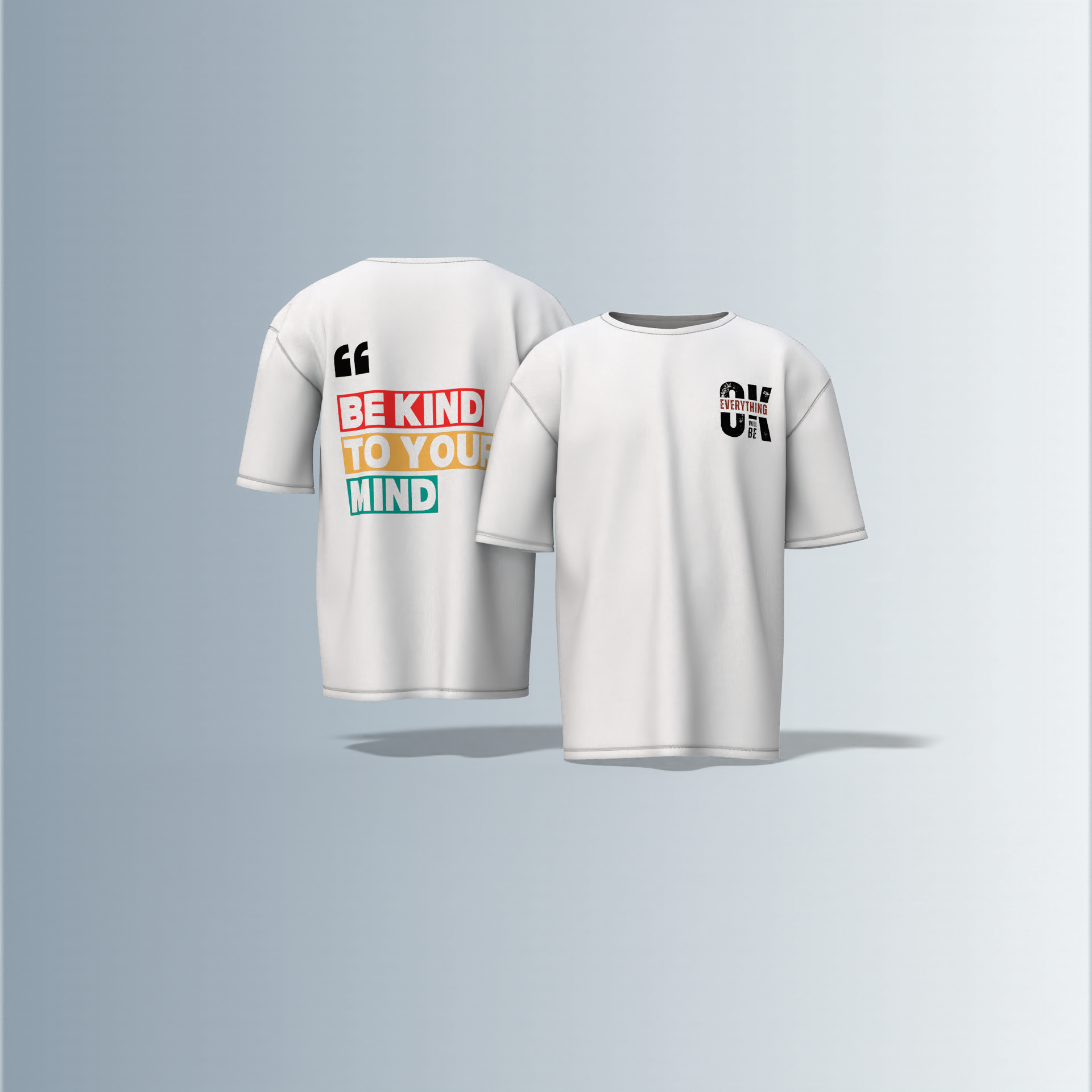 "Be kind to your mind" quote written - Premium Cotton Oversized T-Shirt