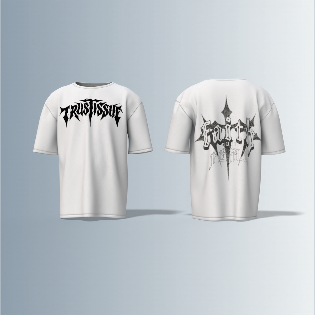 "trustissue and faith" quote written - Premium Cotton Oversized T-Shirt