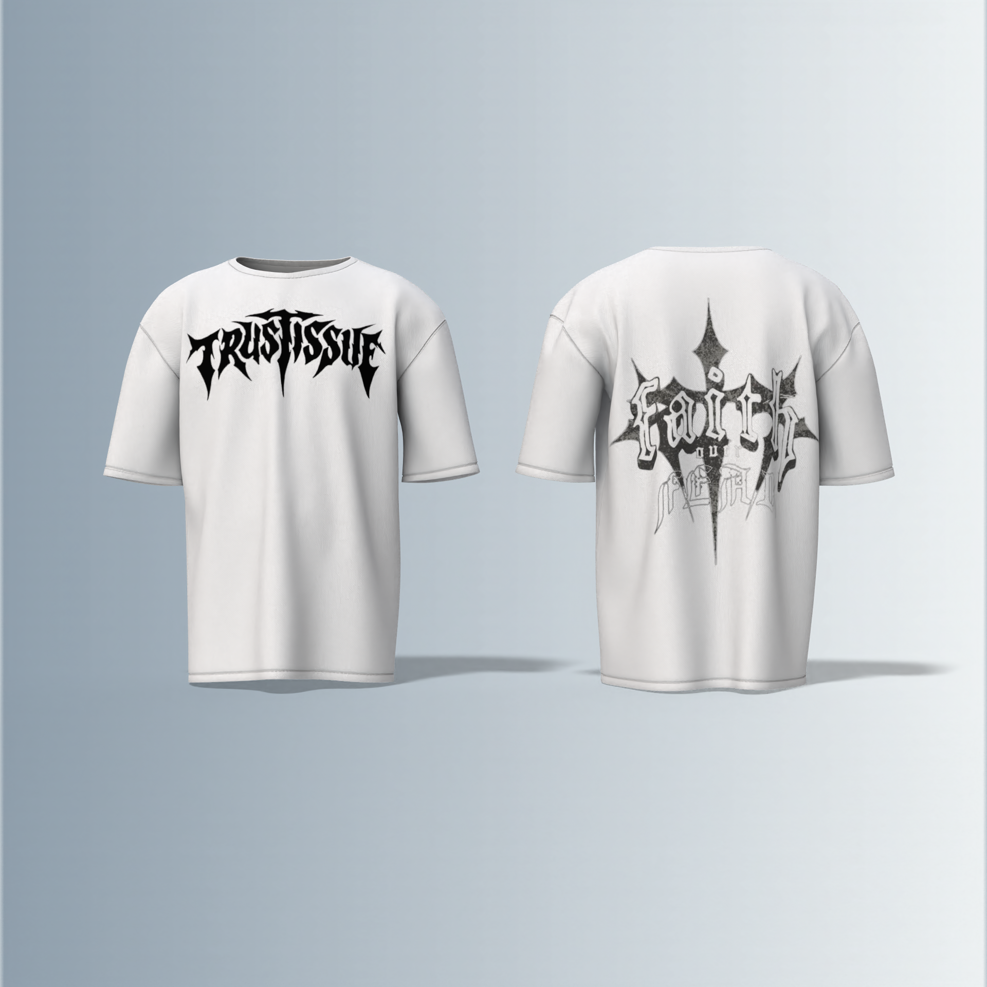 "trustissue and faith" quote written - Premium Cotton Oversized T-Shirt