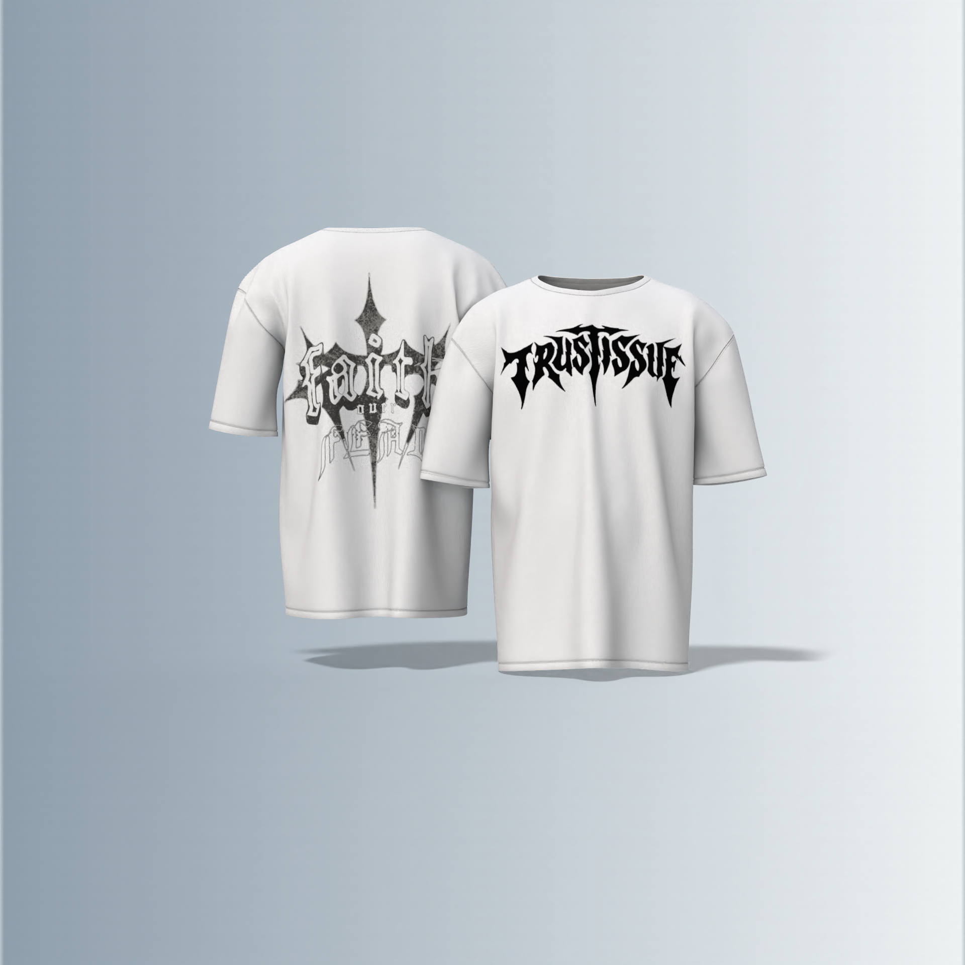 "trustissue and faith" quote written - Premium Cotton Oversized T-Shirt