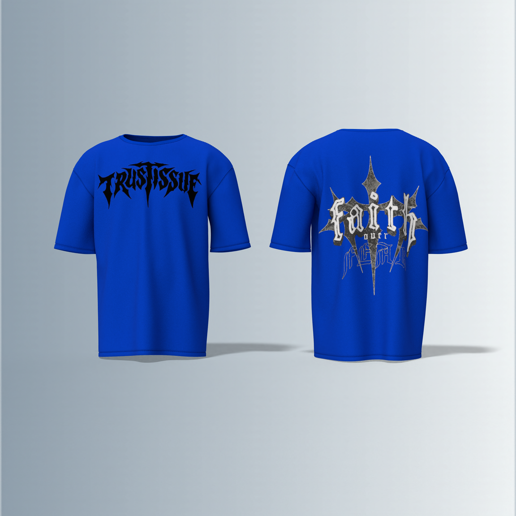 "trustissue and faith" quote written - Premium Cotton Oversized T-Shirt