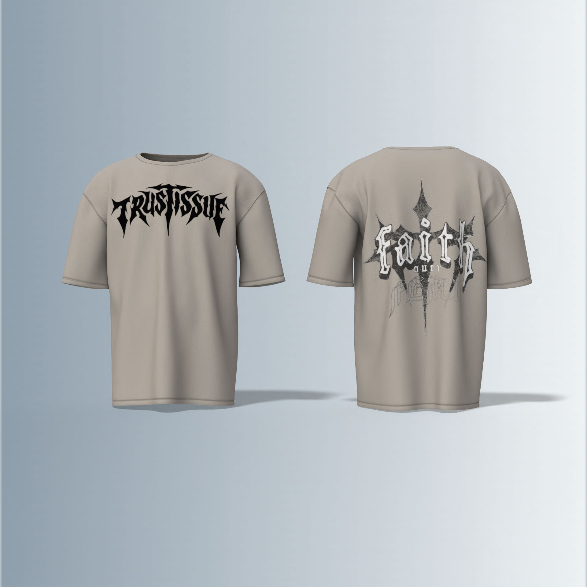"trustissue and faith" quote written - Premium Cotton Oversized T-Shirt