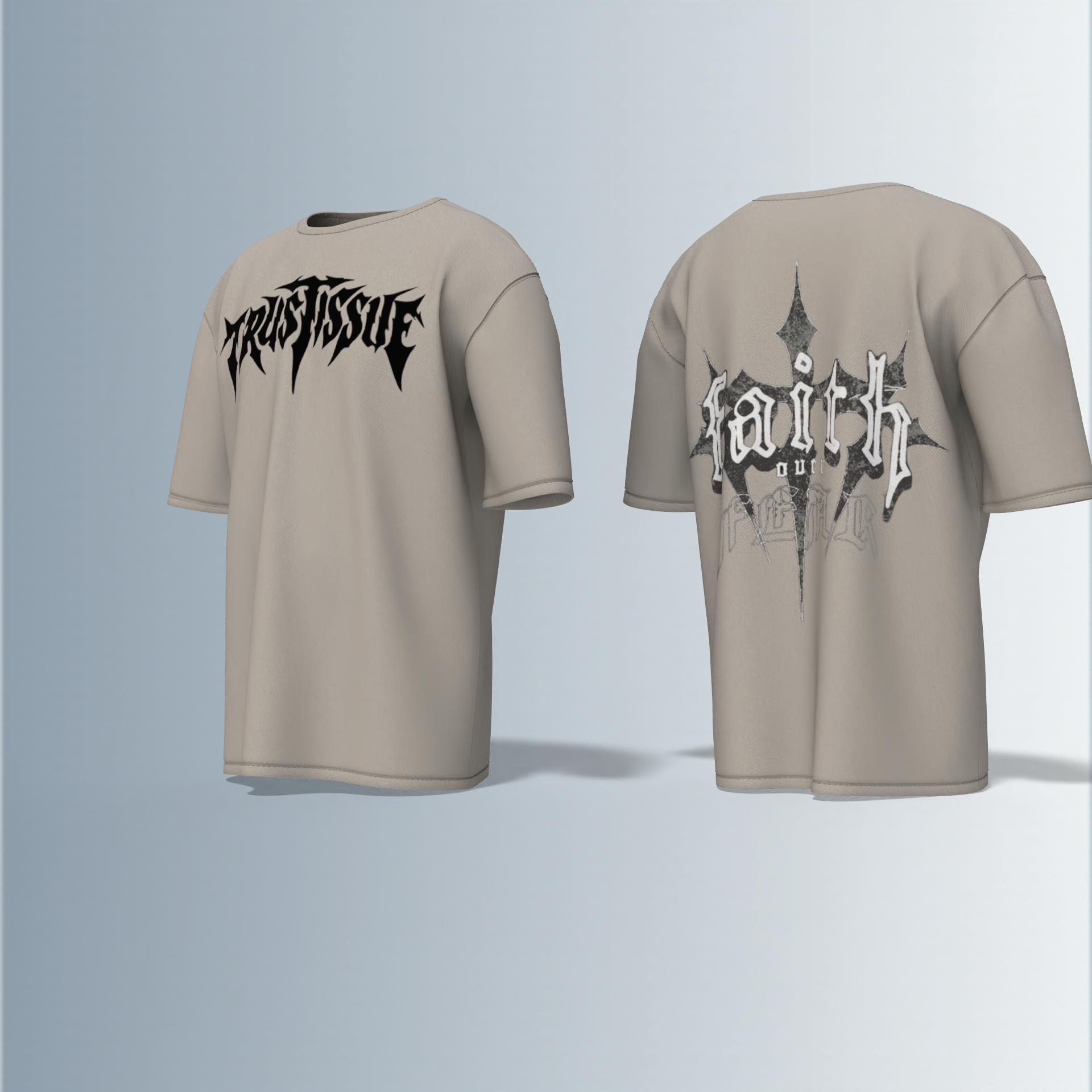 "trustissue and faith" quote written - Premium Cotton Oversized T-Shirt