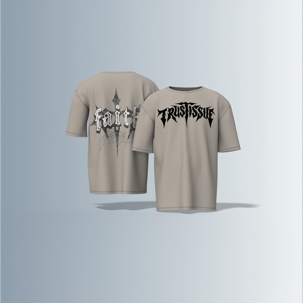 "trustissue and faith" quote written - Premium Cotton Oversized T-Shirt