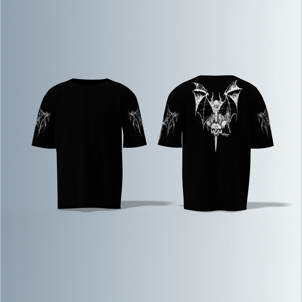 Shadow Thorns Tee – Gothic Sleeve Tattoo Edition Oversized Tshirt