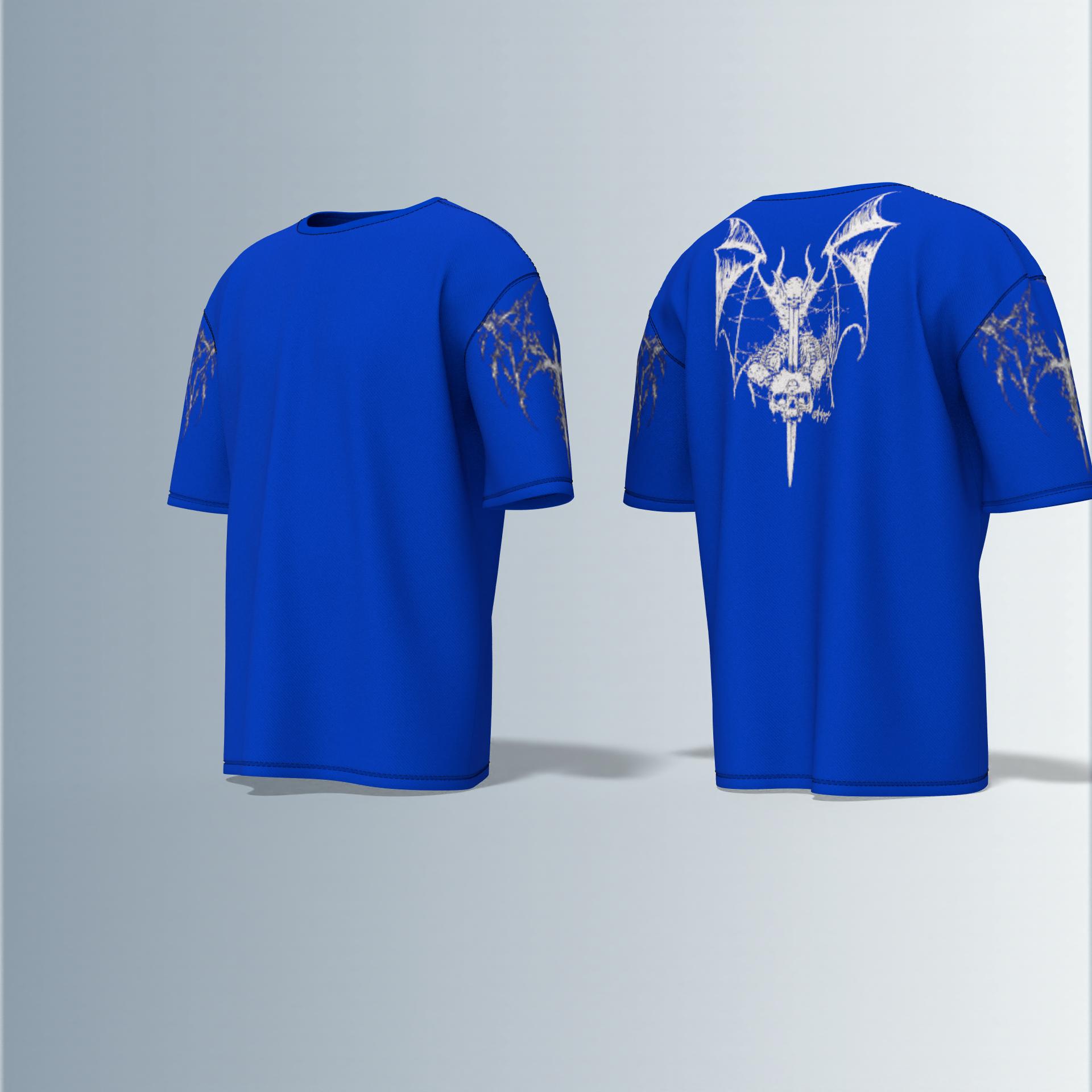 Shadow Thorns Tee – Gothic Sleeve Tattoo Edition Oversized Tshirt