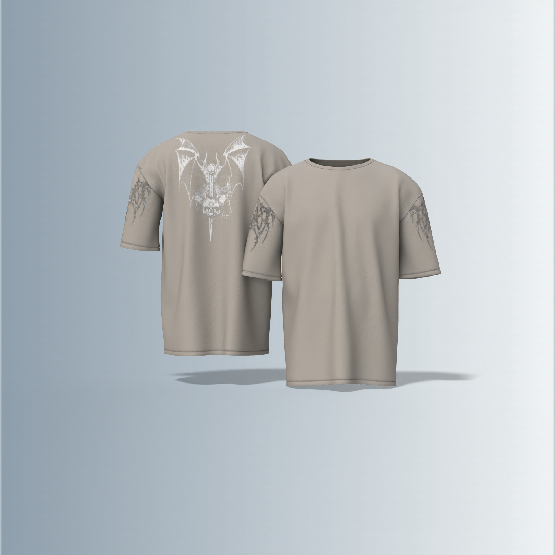 Shadow Thorns Tee – Gothic Sleeve Tattoo Edition Oversized Tshirt