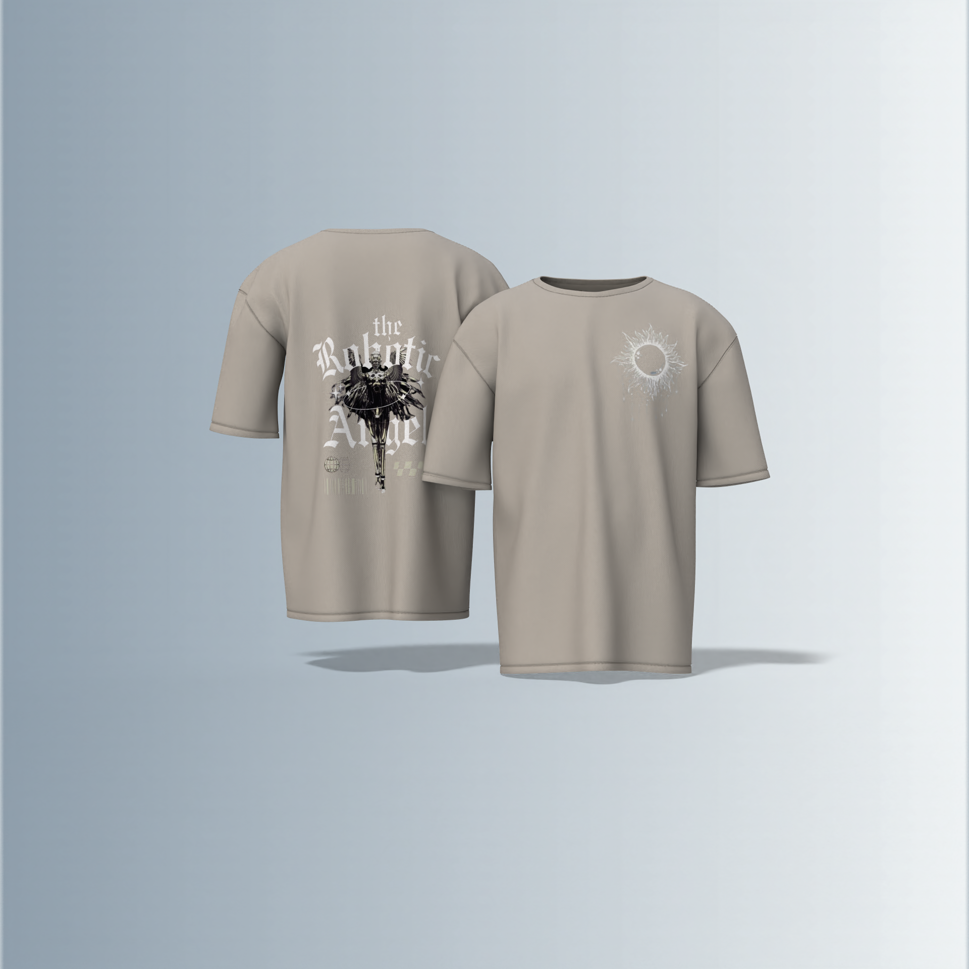 Cyber-gothic or techwear fantasy- Premium Cotton Oversized T-Shirt