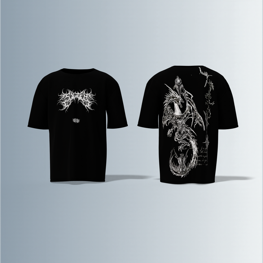 “Black metal inspired graphic”- Premium Cotton Oversized T-Shirt