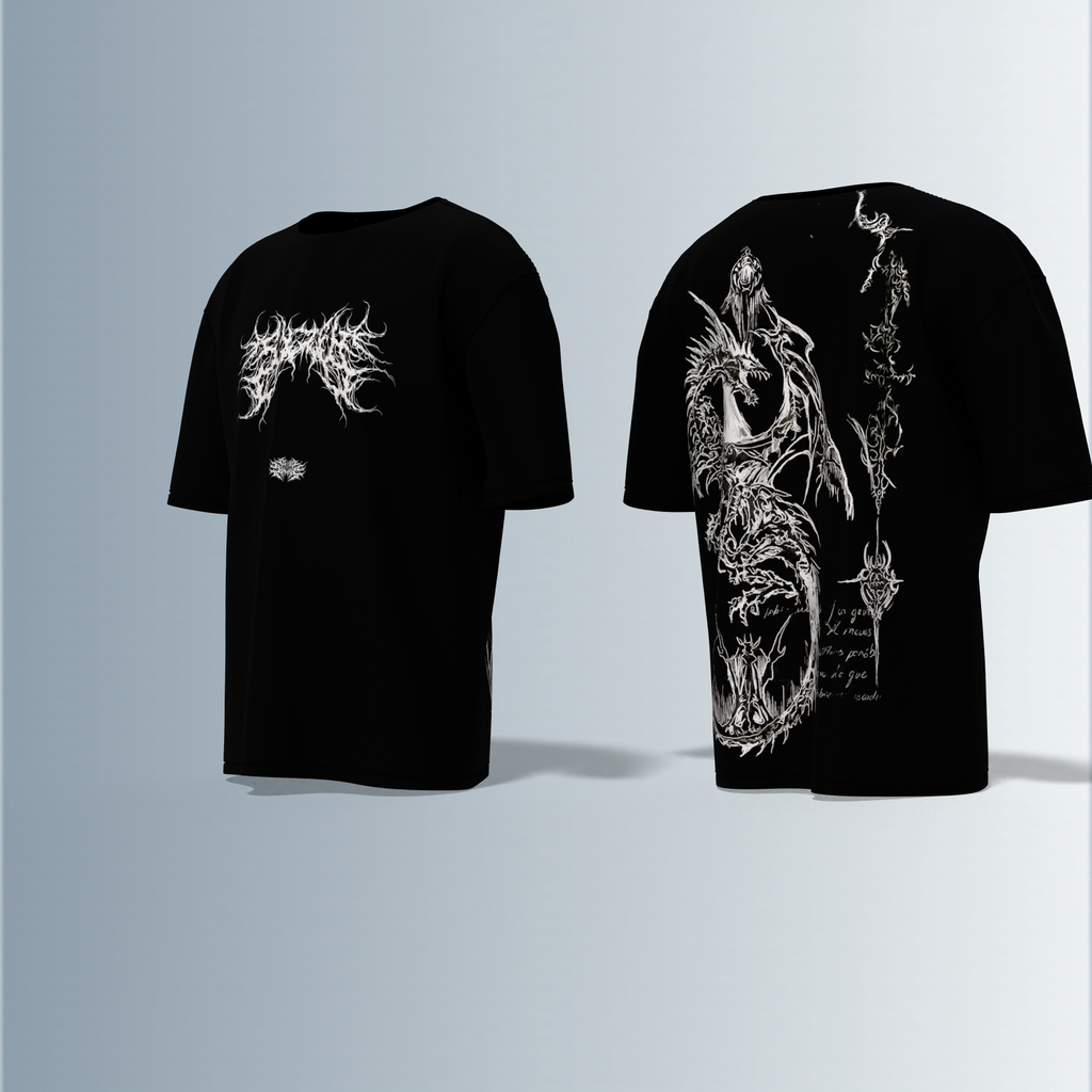 “Black metal inspired graphic”- Premium Cotton Oversized T-Shirt