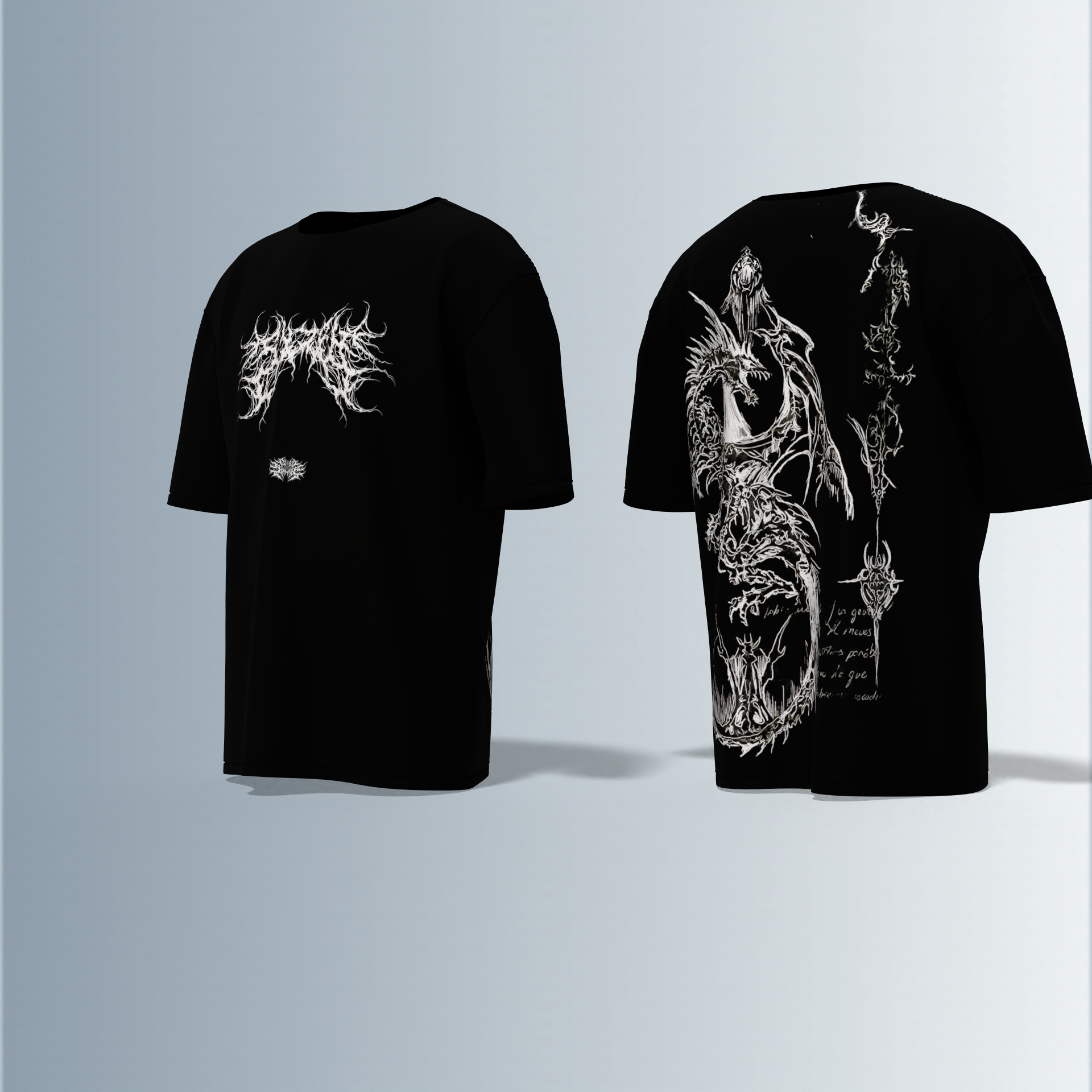 “Black metal inspired graphic”- Premium Cotton Oversized T-Shirt