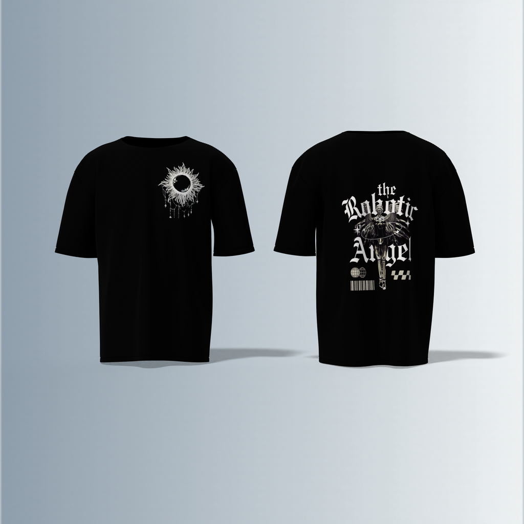Cyber-gothic or techwear fantasy- Premium Cotton Oversized T-Shirt