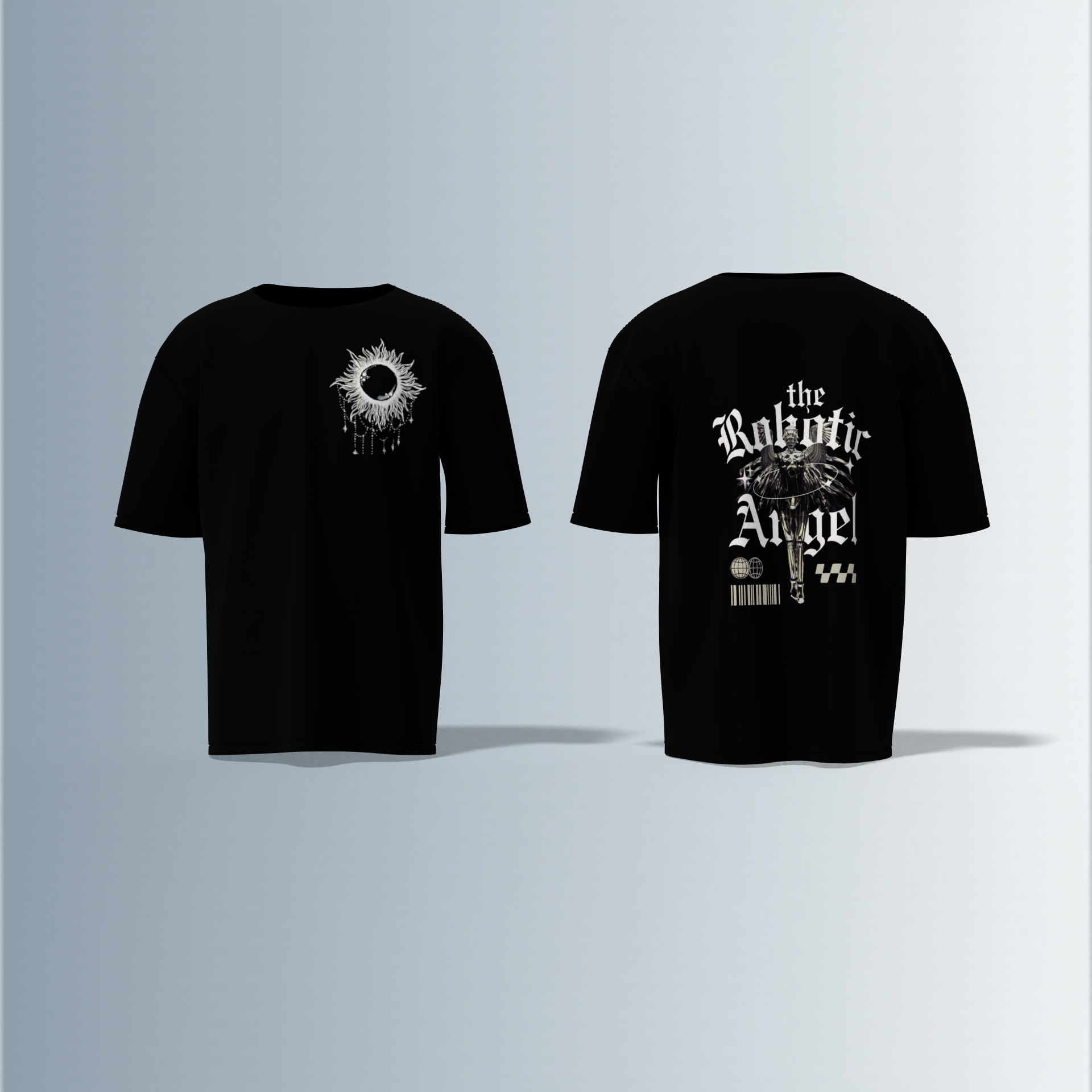 Cyber-gothic or techwear fantasy- Premium Cotton Oversized T-Shirt