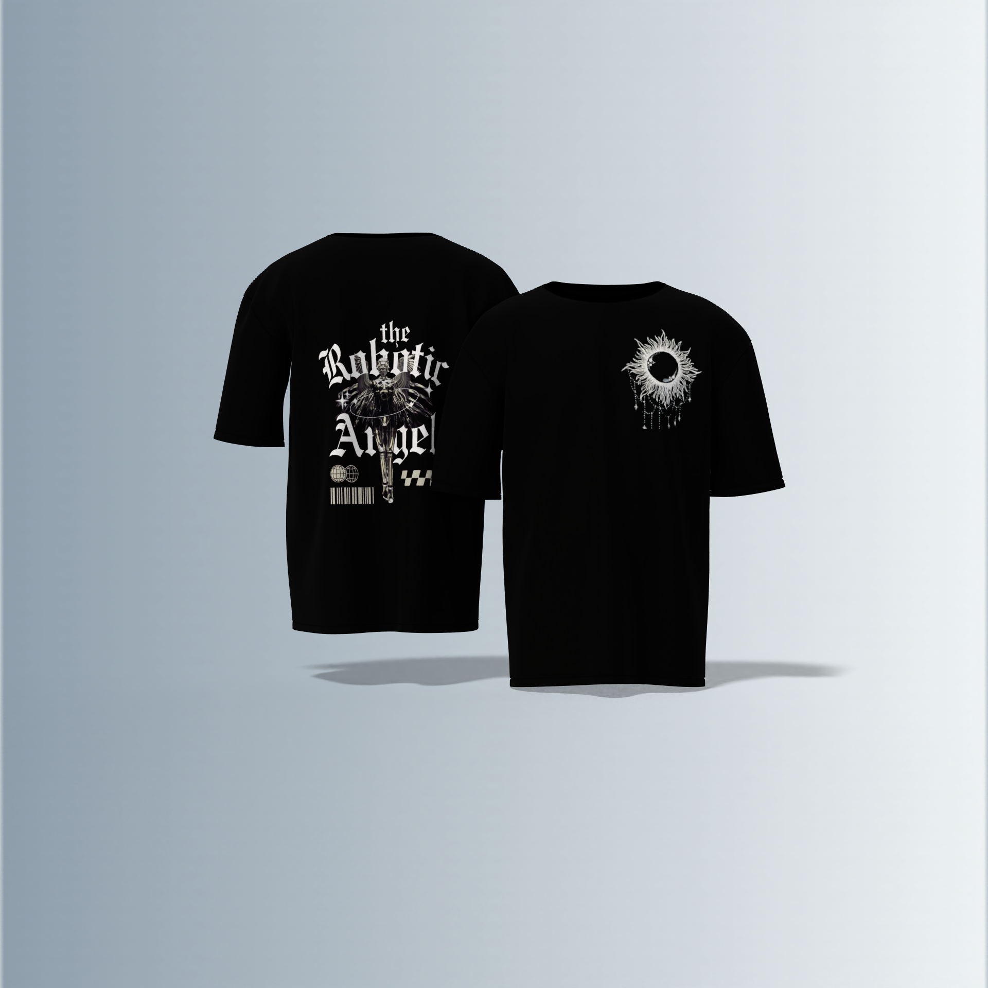 Cyber-gothic or techwear fantasy- Premium Cotton Oversized T-Shirt