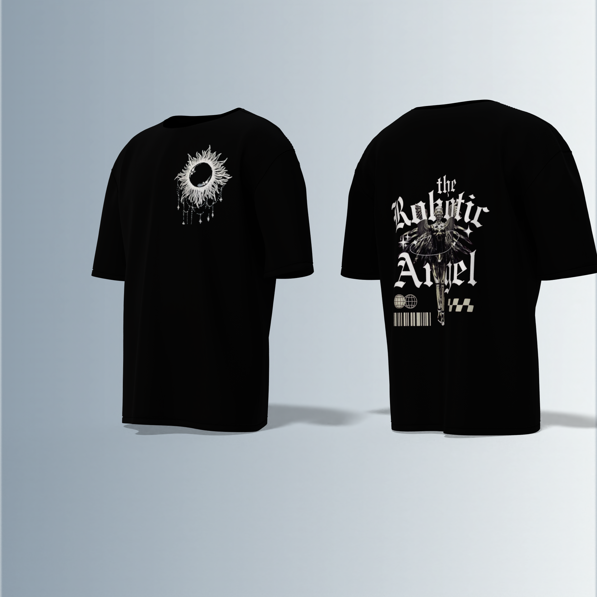Cyber-gothic or techwear fantasy- Premium Cotton Oversized T-Shirt