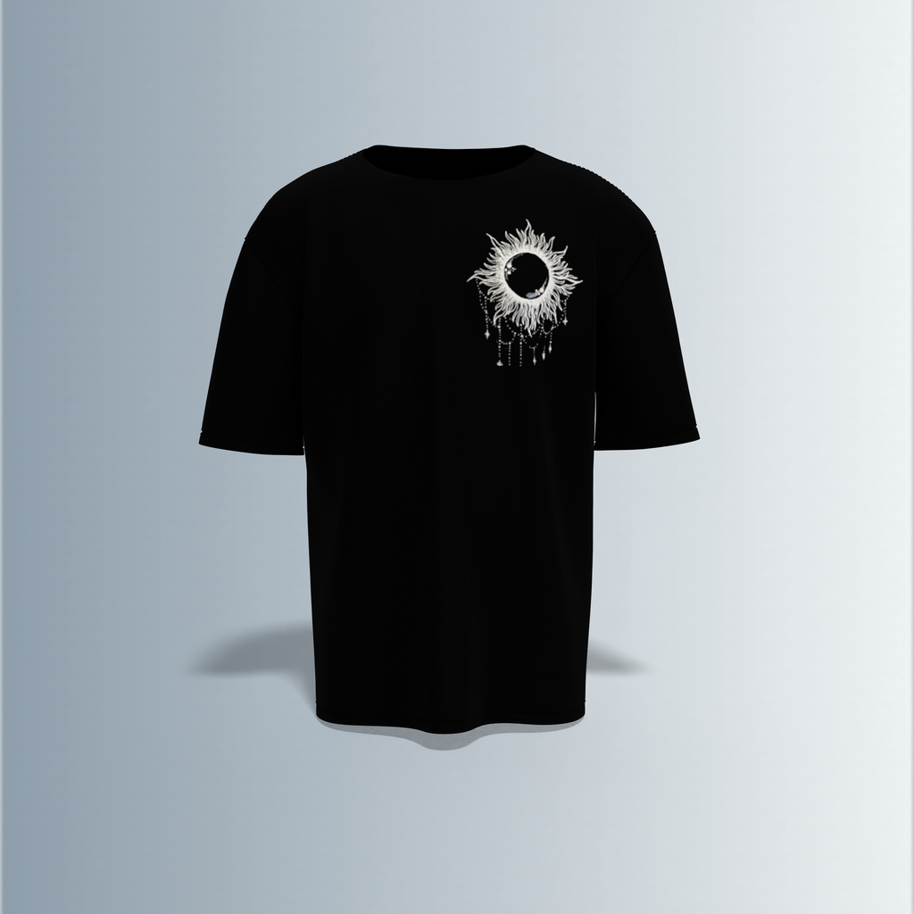 Cyber-gothic or techwear fantasy- Premium Cotton Oversized T-Shirt