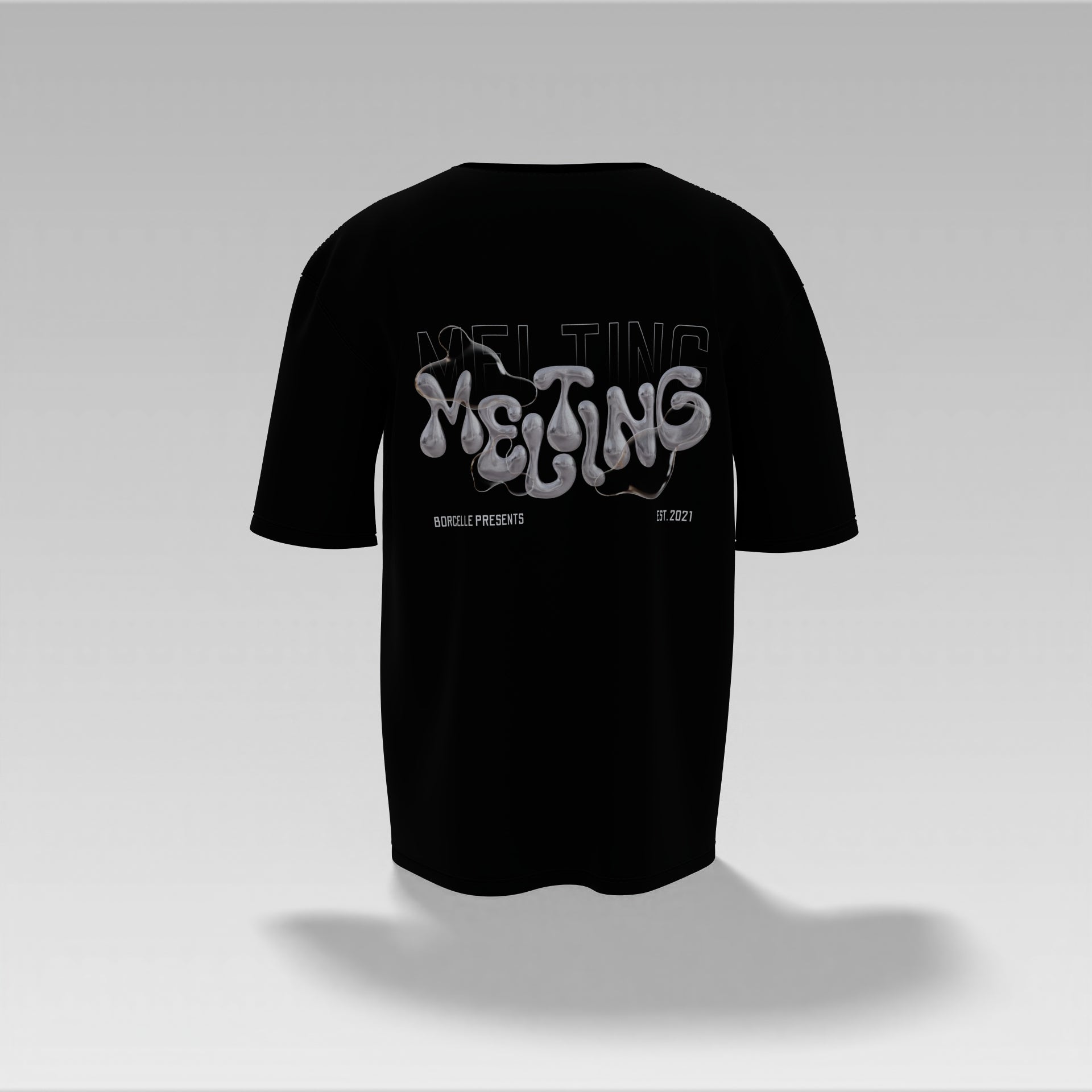 Melting Drip Oversized Tee – Liquid Chrome Streetwear Edition