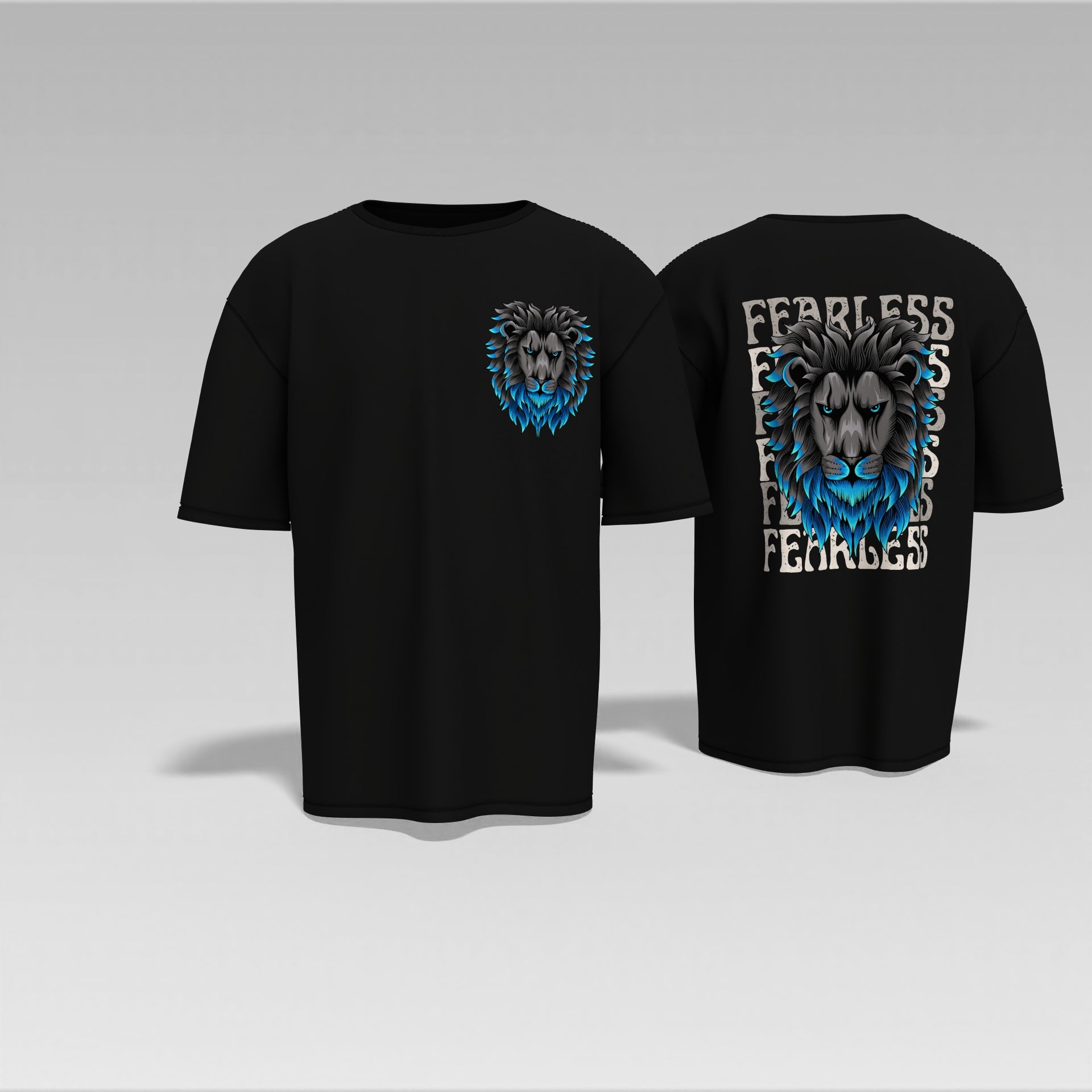 Fearless Flame Lion Graphic Tee – Special Edition Oversized T-shirt