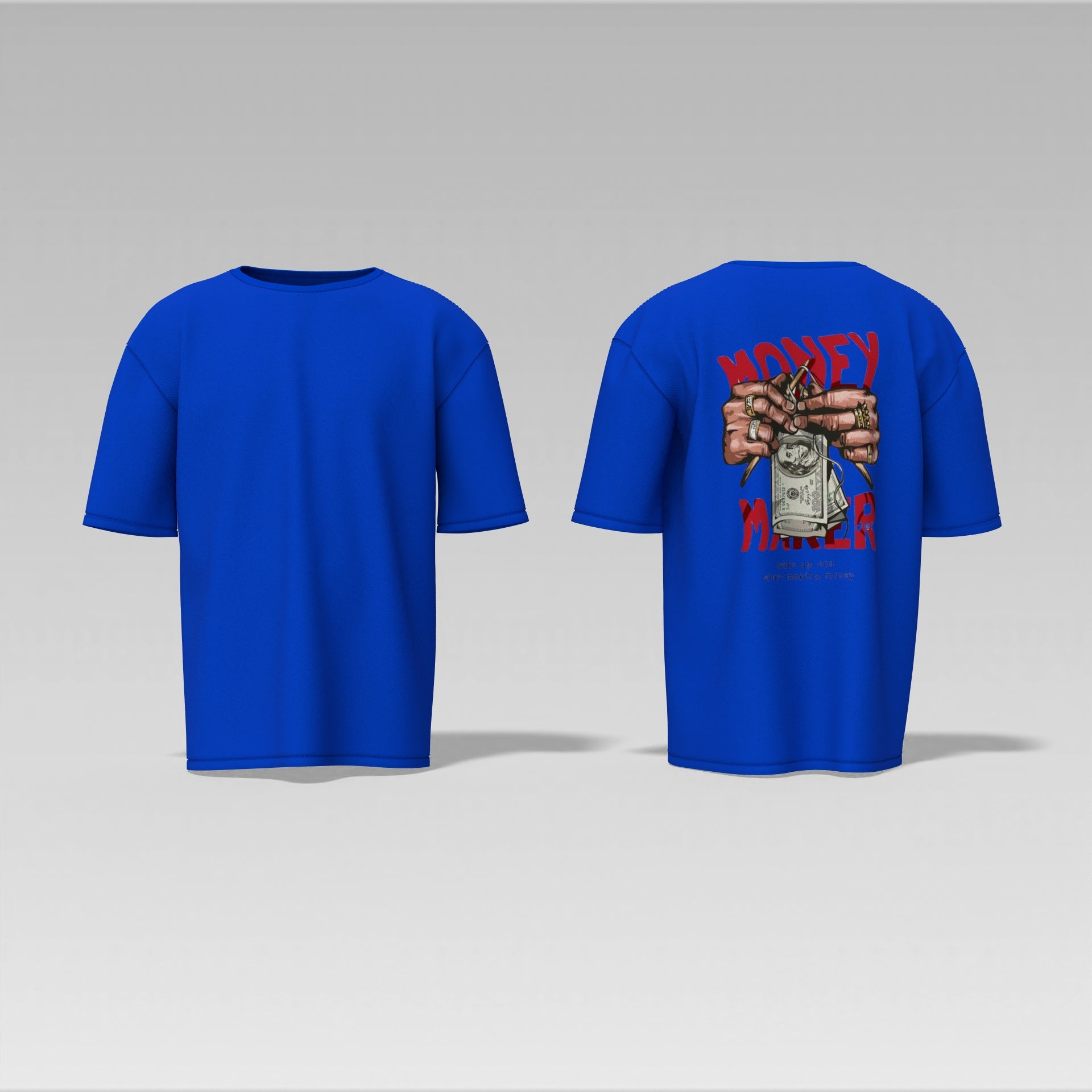 Money Maker Graphic Tee – Bold Streetwear Shirt with Cash & Bling Print  Oversized T-shirt