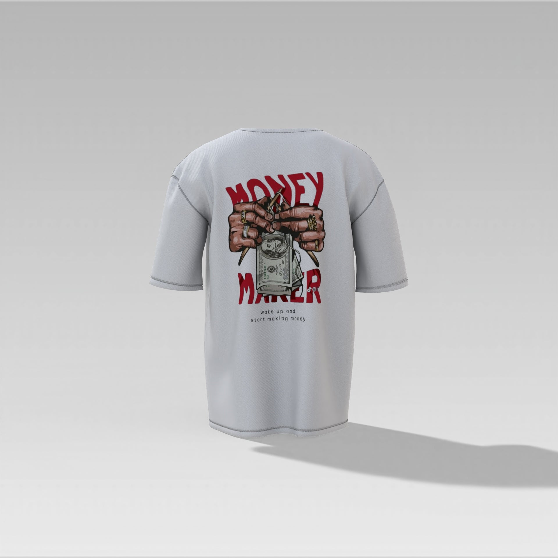 Money Maker Graphic Tee – Bold Streetwear Shirt with Cash & Bling Print  Oversized T-shirt