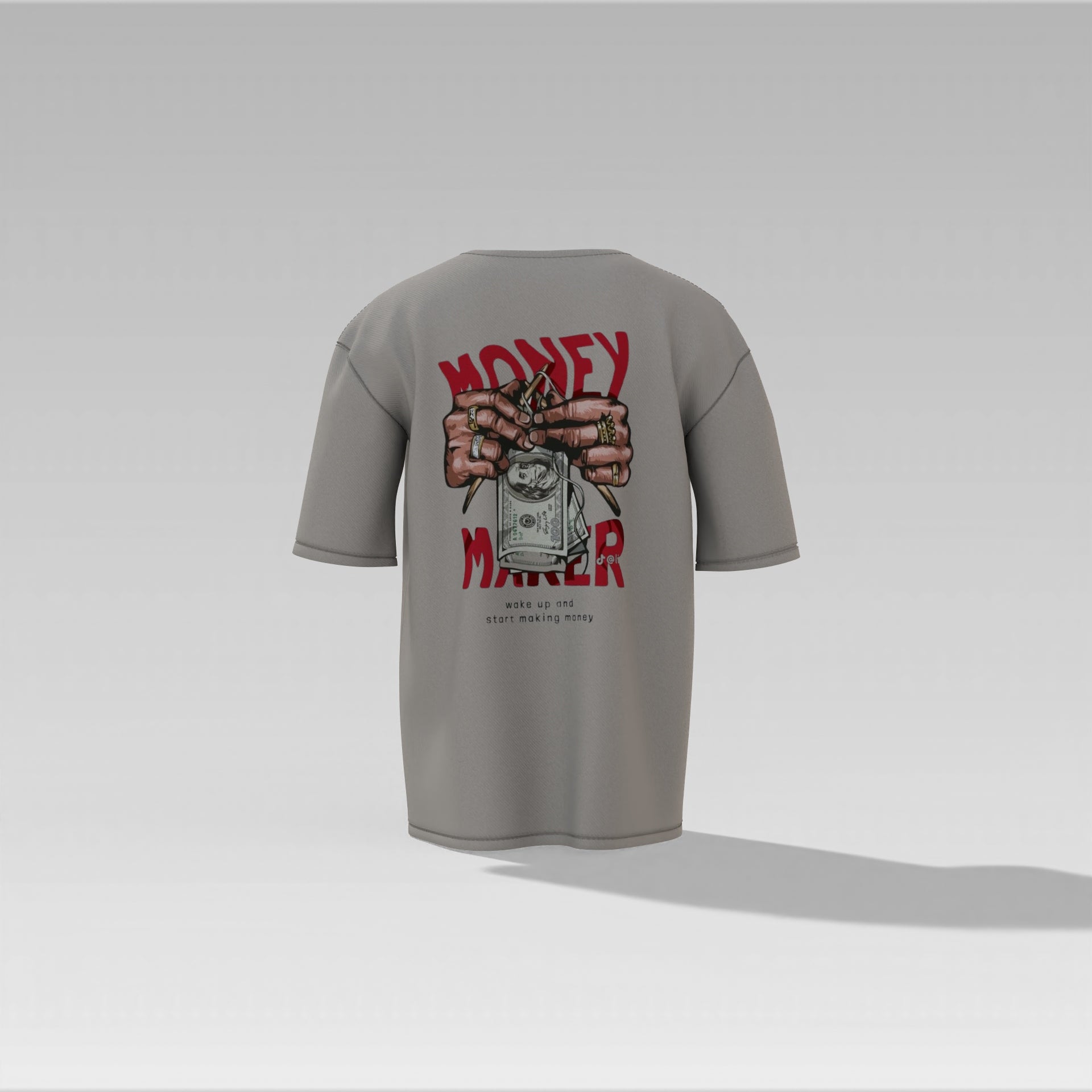 Money Maker Graphic Tee – Bold Streetwear Shirt with Cash & Bling Print  Oversized T-shirt