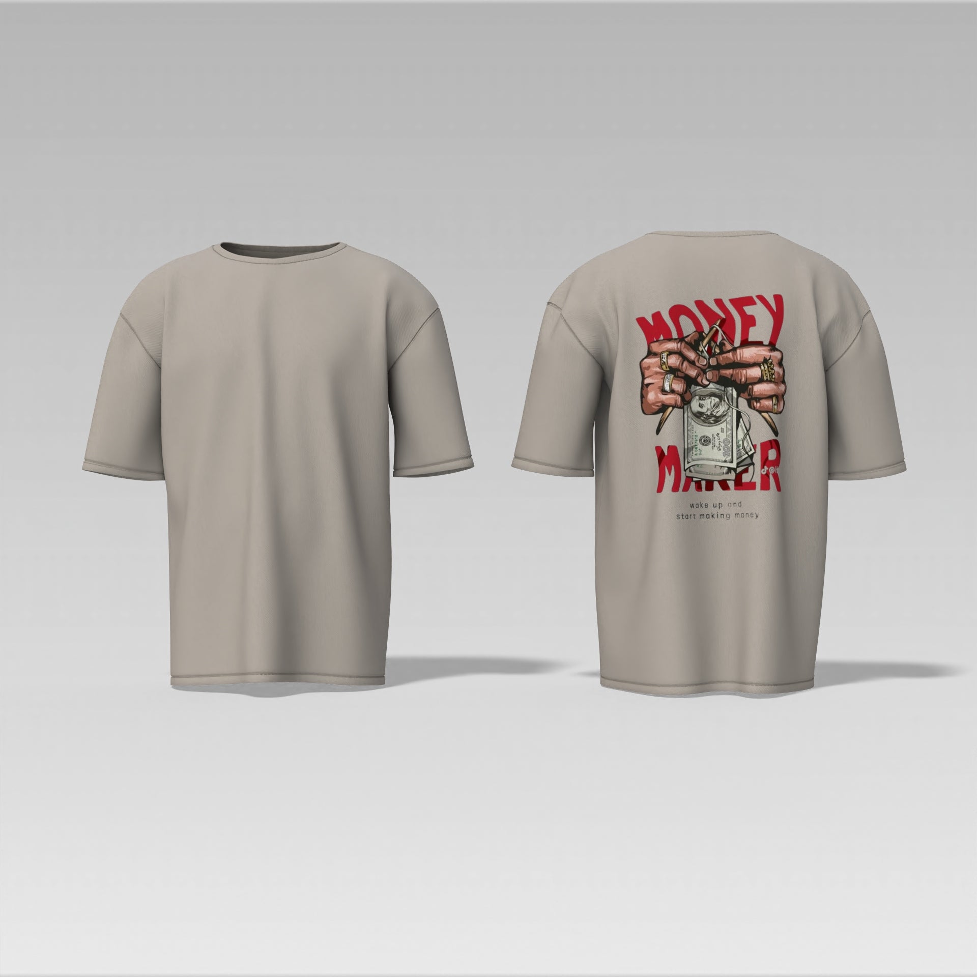 Money Maker Graphic Tee – Bold Streetwear Shirt with Cash & Bling Print  Oversized T-shirt