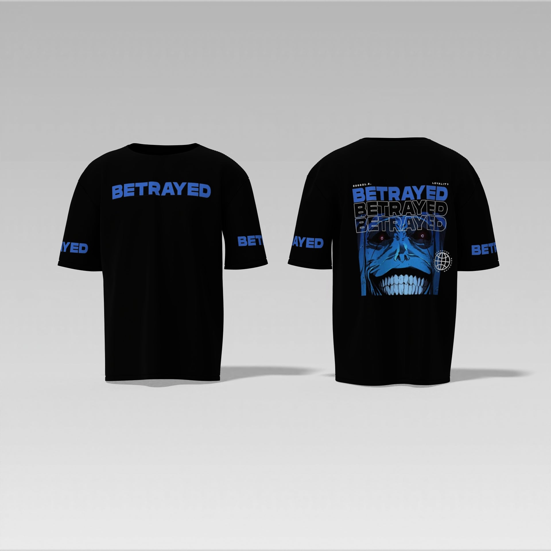 Betrayed Graphic T-Shirt – Dark Anime-Inspired Skull Design – Streetwear Oversized T-shirt