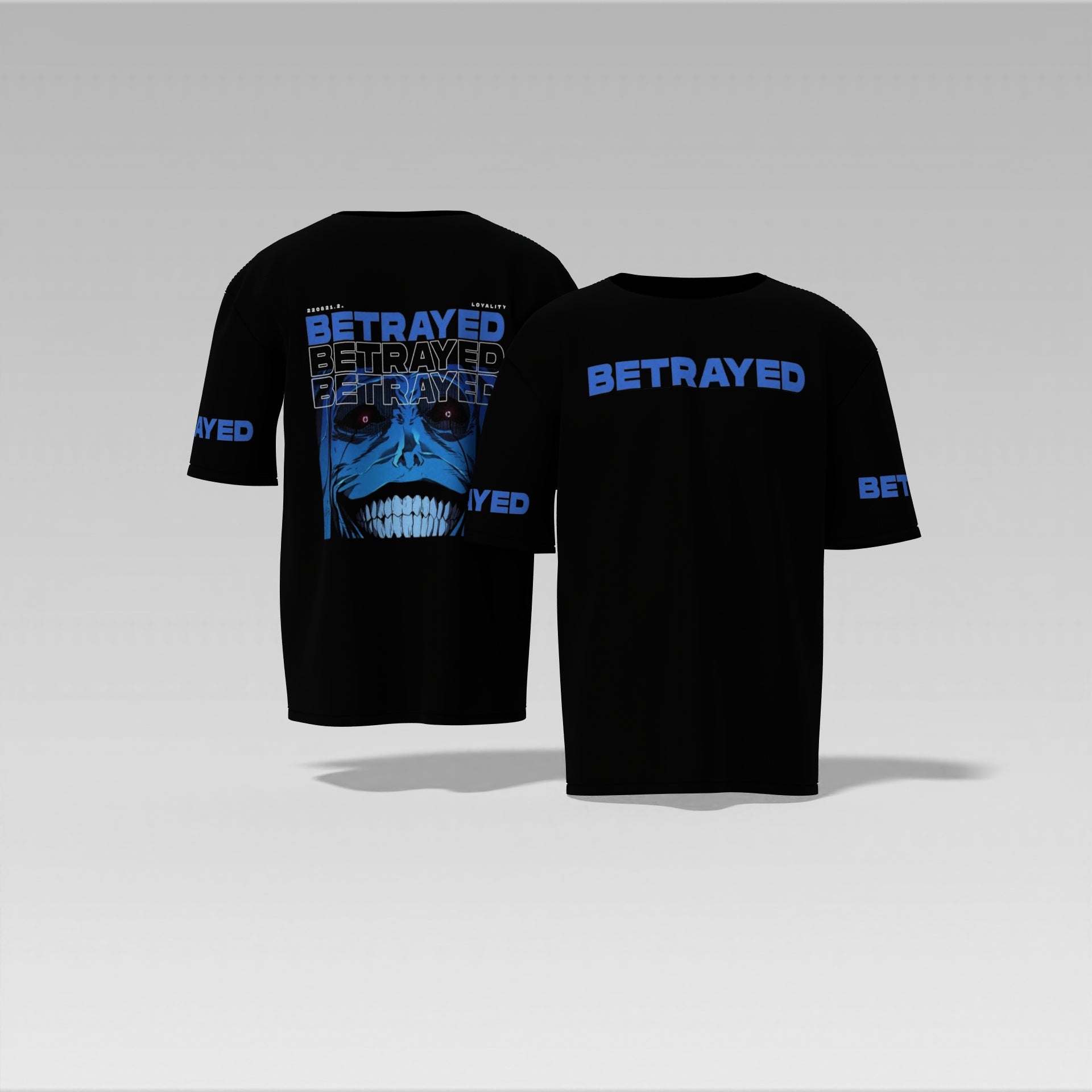Betrayed Graphic T-Shirt – Dark Anime-Inspired Skull Design – Streetwear Oversized T-shirt