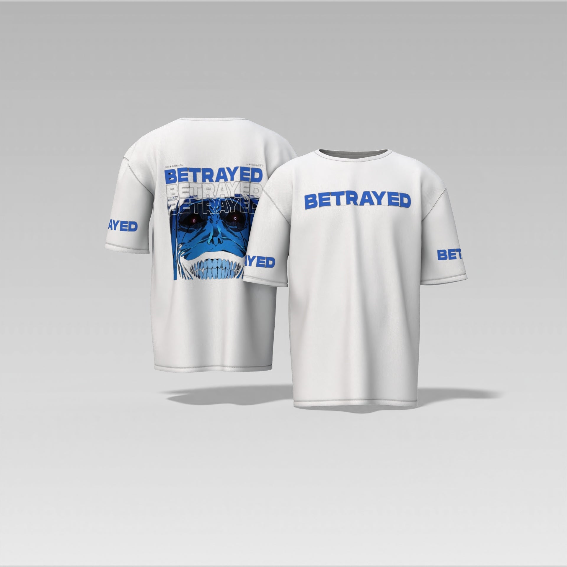 Betrayed Graphic T-Shirt – Dark Anime-Inspired Skull Design – Streetwear Oversized T-shirt