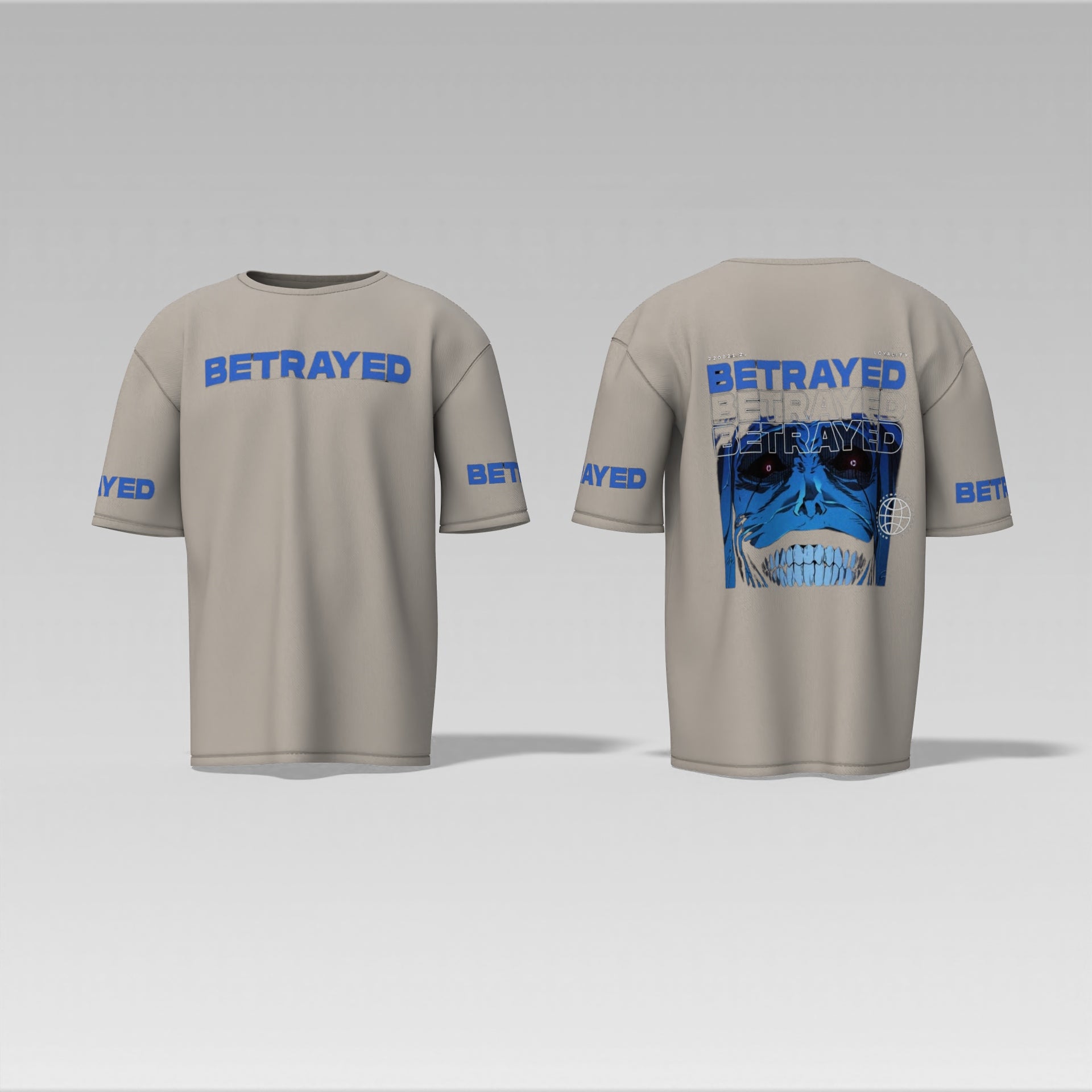 Betrayed Graphic T-Shirt – Dark Anime-Inspired Skull Design – Streetwear Oversized T-shirt