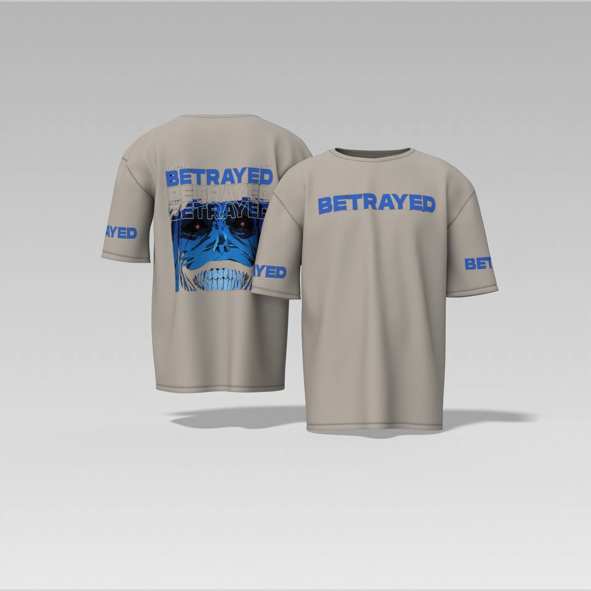 Betrayed Graphic T-Shirt – Dark Anime-Inspired Skull Design – Streetwear Oversized T-shirt
