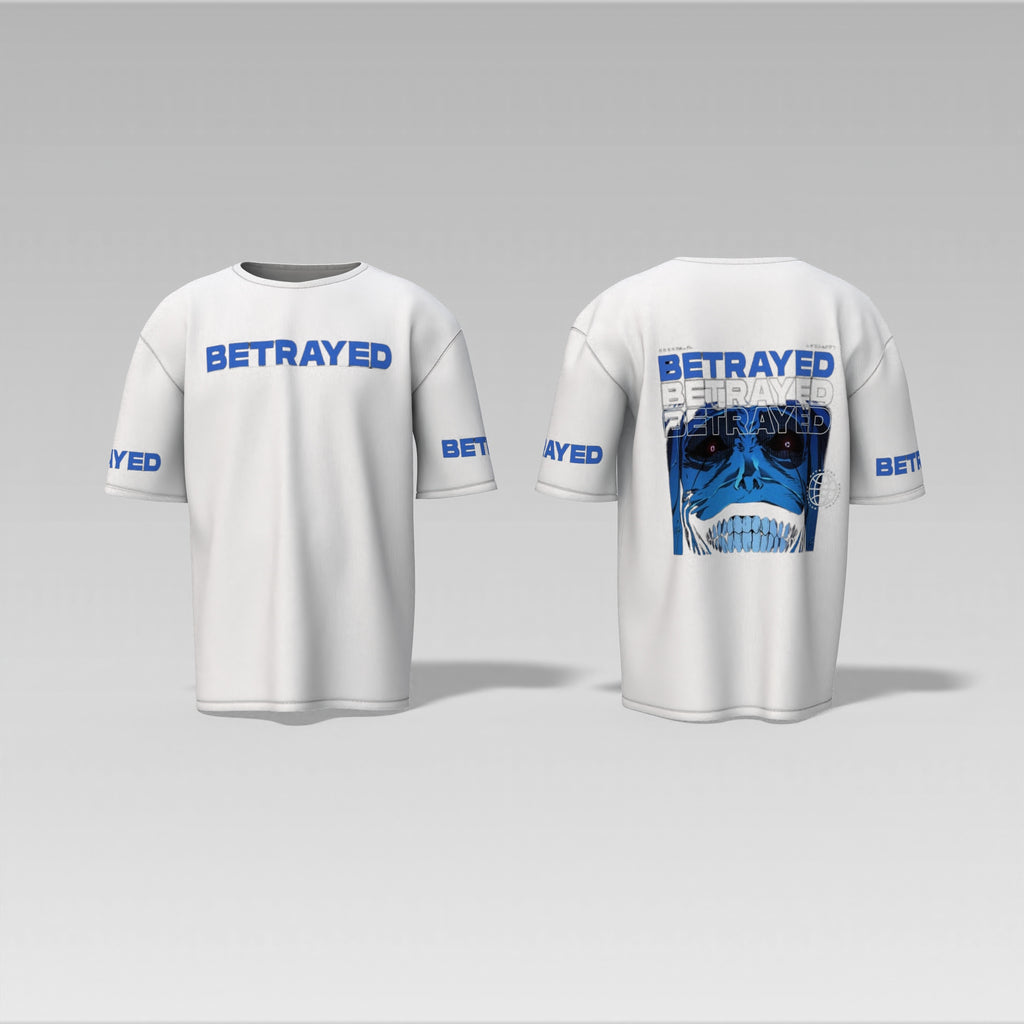 Betrayed Graphic T-Shirt – Dark Anime-Inspired Skull Design – Streetwear Oversized T-shirt