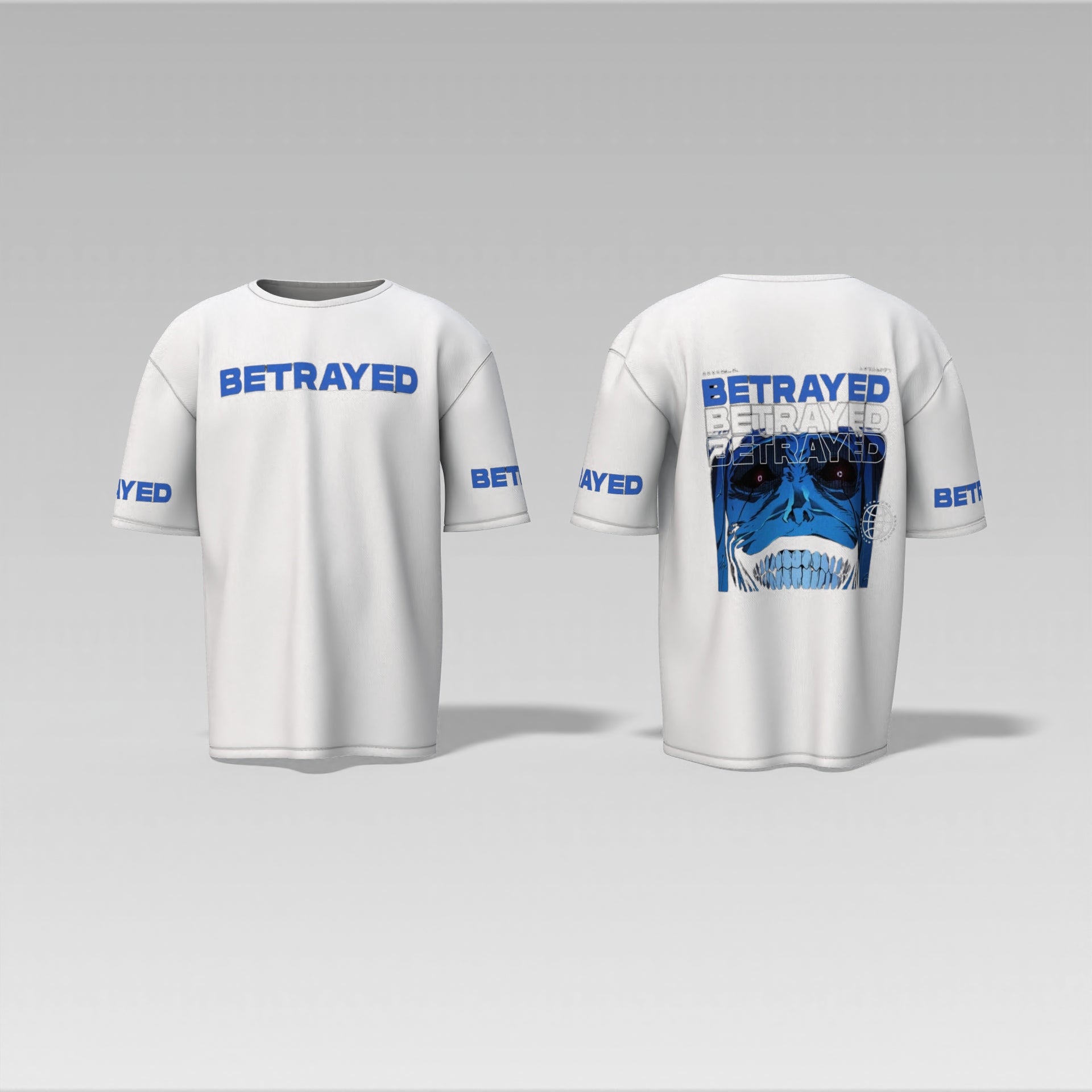 Betrayed Graphic T-Shirt – Dark Anime-Inspired Skull Design – Streetwear Oversized T-shirt