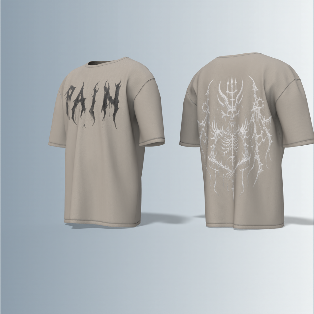 "Electric Pain: Gothic Oversized Tee" Pain what make you indestructible.