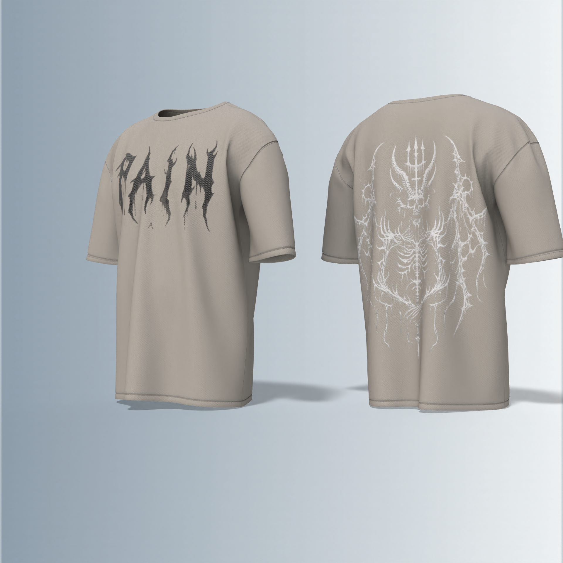 "Electric Pain: Gothic Oversized Tee" Pain what make you indestructible.