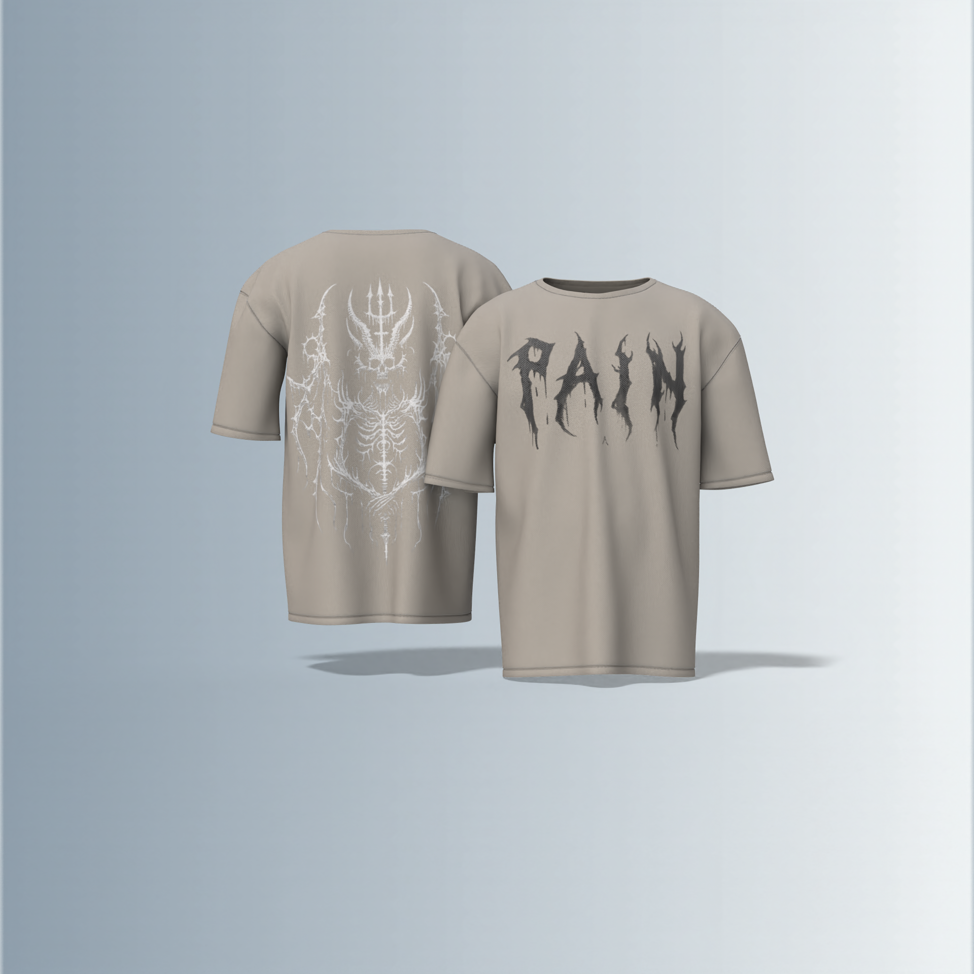 "Electric Pain: Gothic Oversized Tee" Pain what make you indestructible.