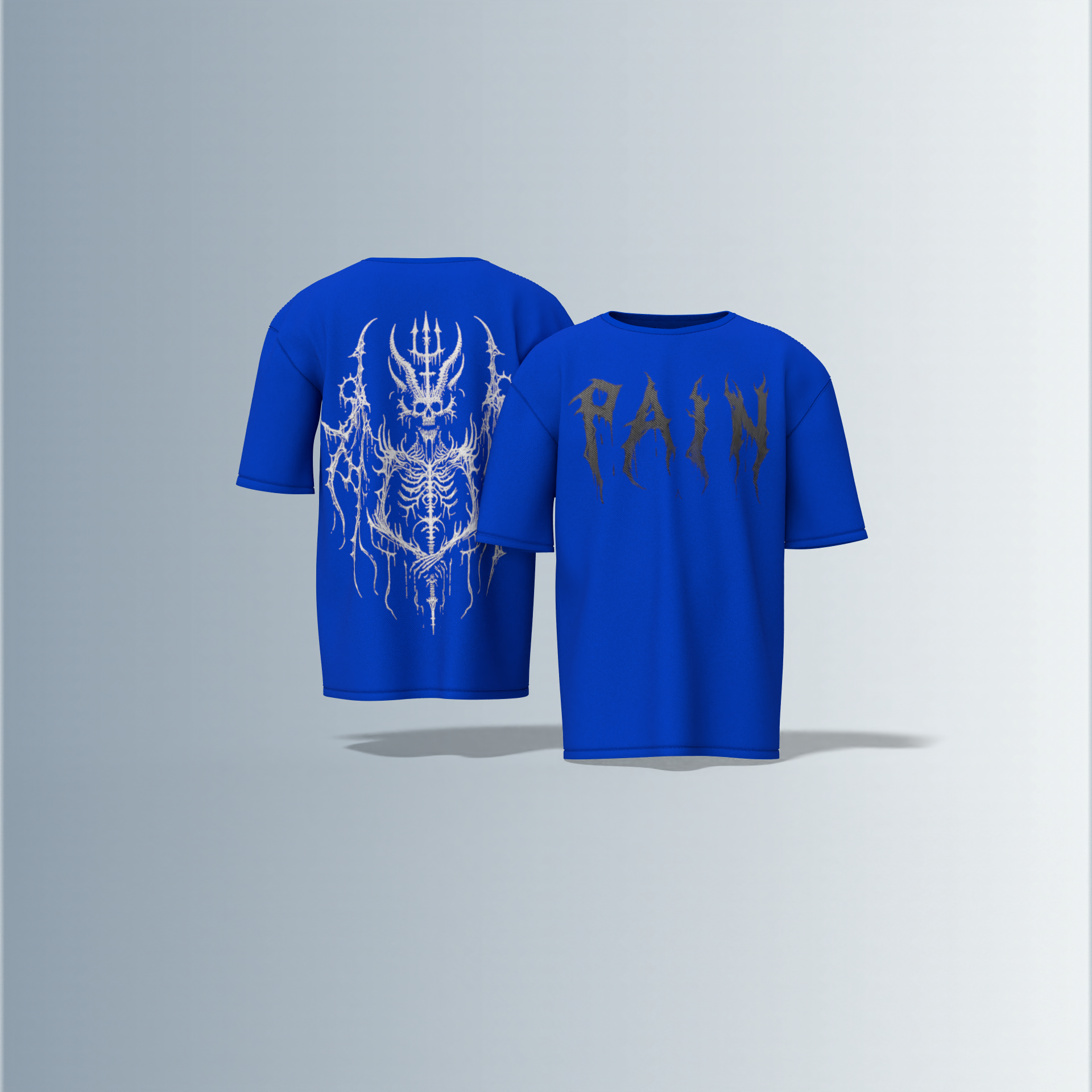 "Electric Pain: Gothic Oversized Tee" Pain what make you indestructible.