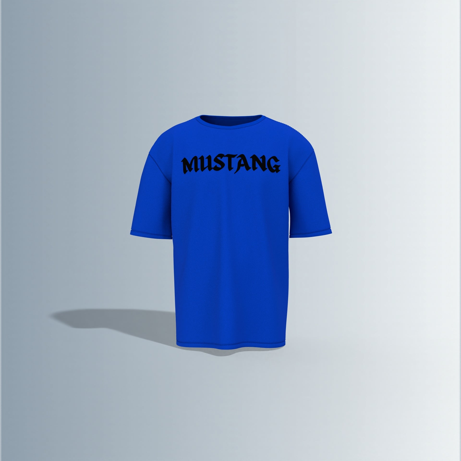 Vintage Mustang: Classic Blue 1970 Fastback – Retro Car Lovers Graphic Oversized T-shirt