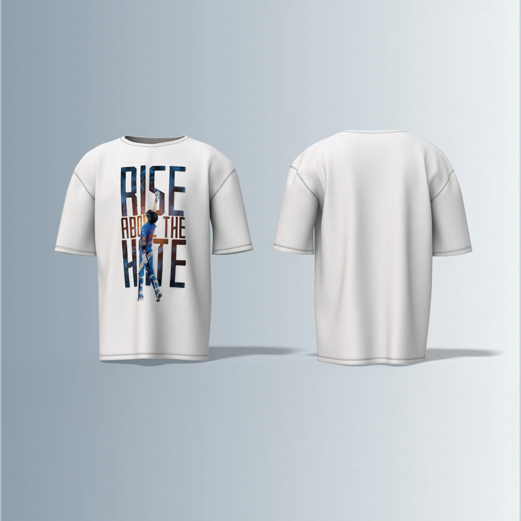 Rise Above the Hate – VIRAT KOHLI Graphic Tee for Resilient Champions Oversized T-shirt