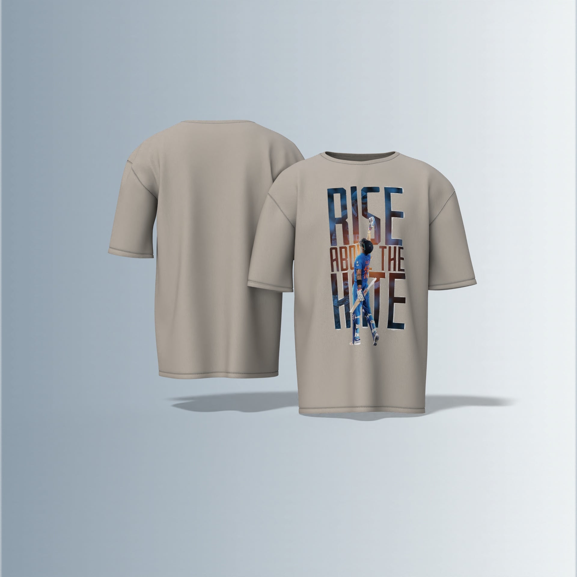 Rise Above the Hate – VIRAT KOHLI Graphic Tee for Resilient Champions Oversized T-shirt