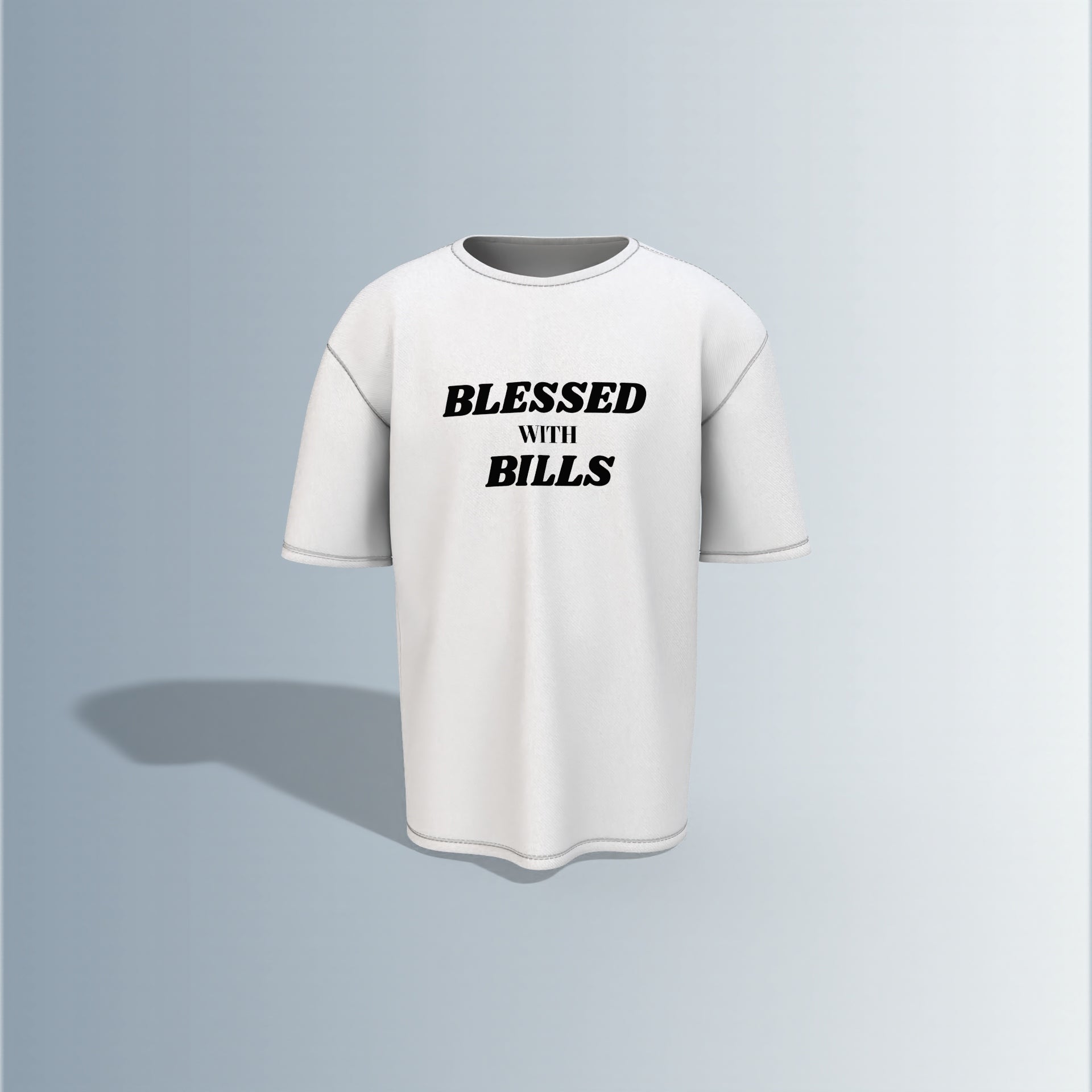 Blessed With Bills – Hustler’s Faith-Inspired Streetwear Tee for the Money-Minded Oversized T-shirt