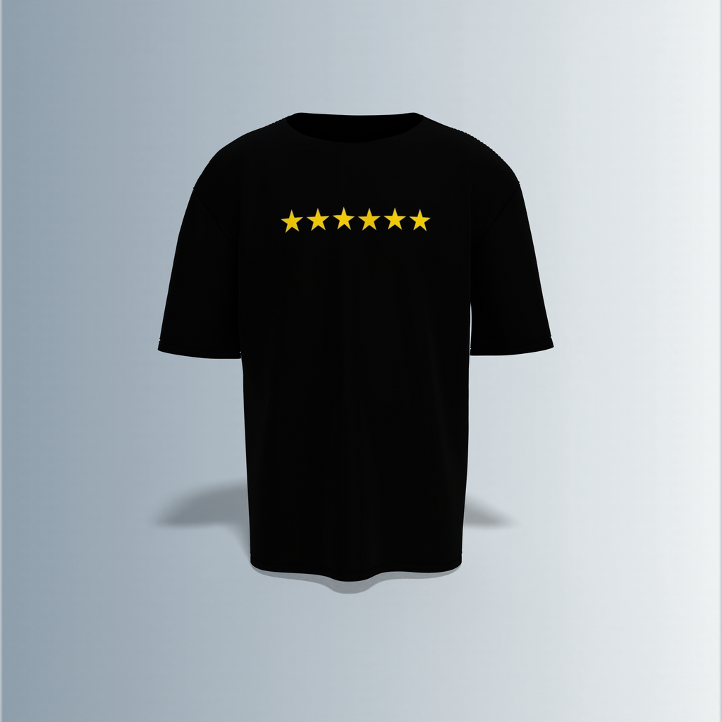 Oversized Round-Neck Tee Featuring Front Yellow Five-Star Wanted Level Design and Back Grand Theft Auto San Andreas Artwork with Iconic CJ Character and Classic Game Logo