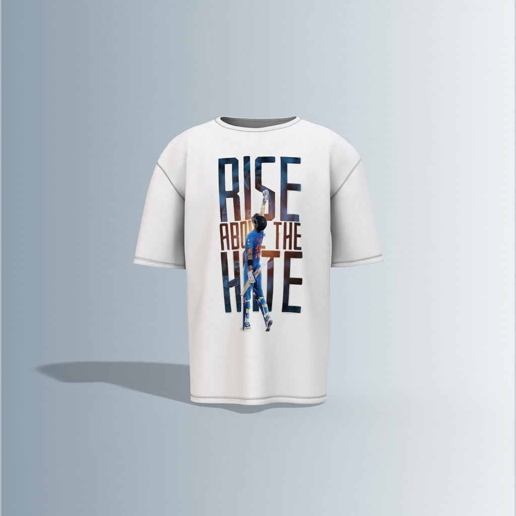 Rise Above the Hate – VIRAT KOHLI Graphic Tee for Resilient Champions Oversized T-shirt
