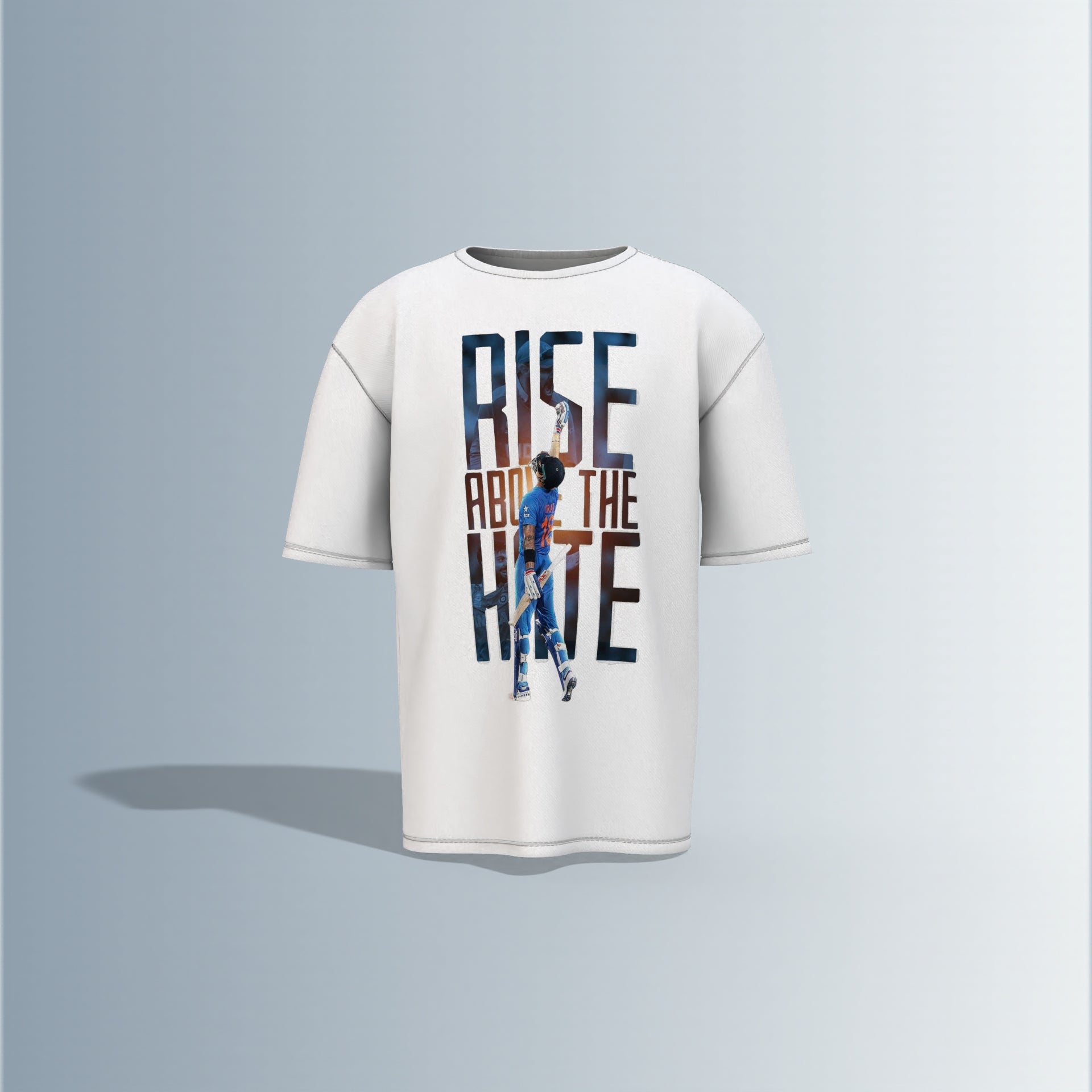 Rise Above the Hate – VIRAT KOHLI Graphic Tee for Resilient Champions Oversized T-shirt